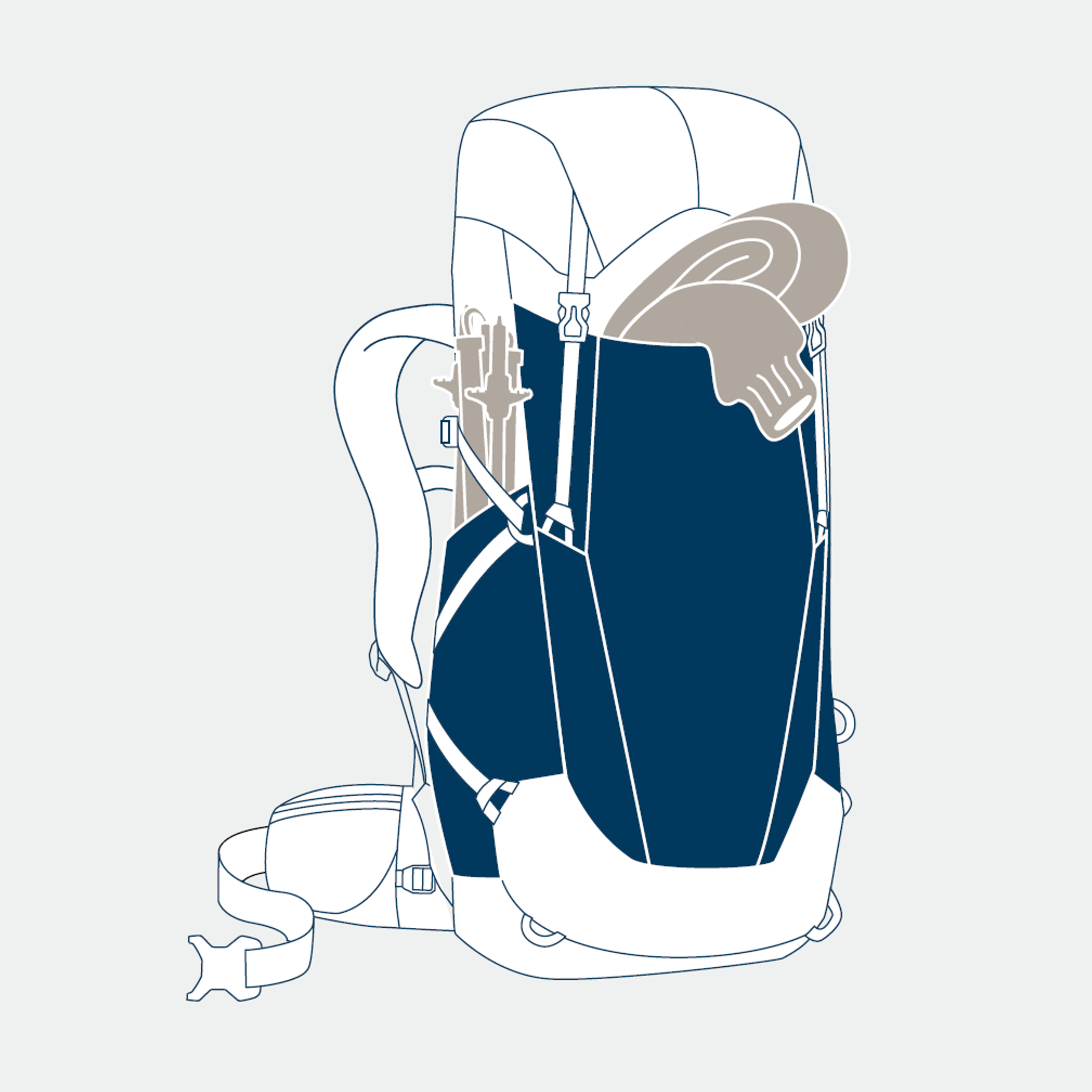 Packing example with accommodation or tarp – Aircontact Ultra