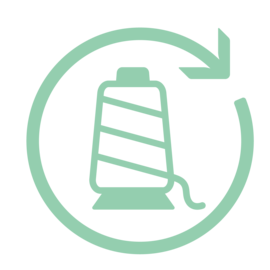 Hauptmaterial zu 100 % aus recycelten Materialien