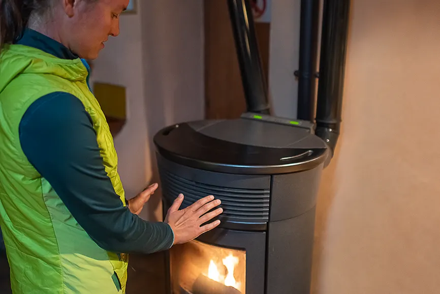 Fireplace, Indoors, Person