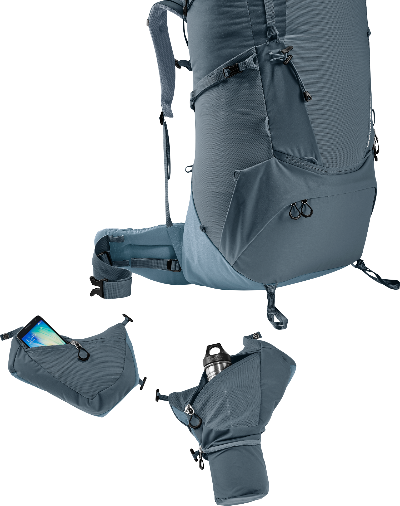 Aircontact Core 70+10 backpack, hydration, belt, pocket, strap
