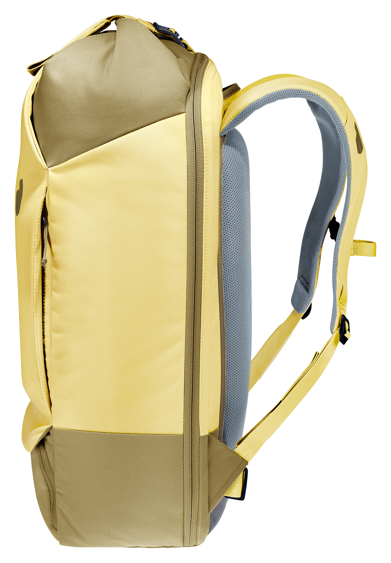 Utilion 30 backpack, yellow, zippered, padded, mesh-straps
