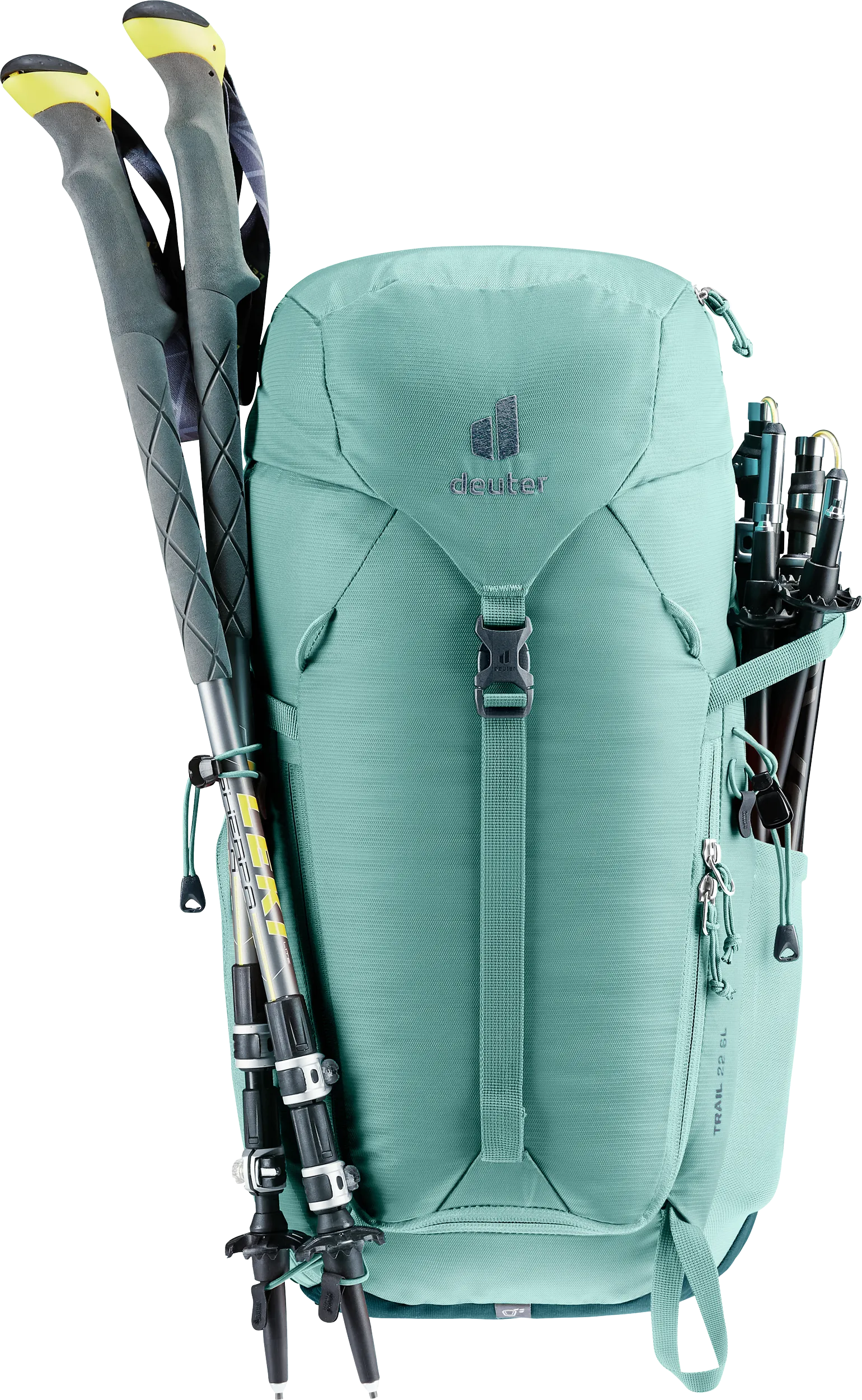 backpack, hiking, trekking, hydration, poles, hiking backpack, trekking pack, turquoise backpack, side-pocket, ice axe quiver