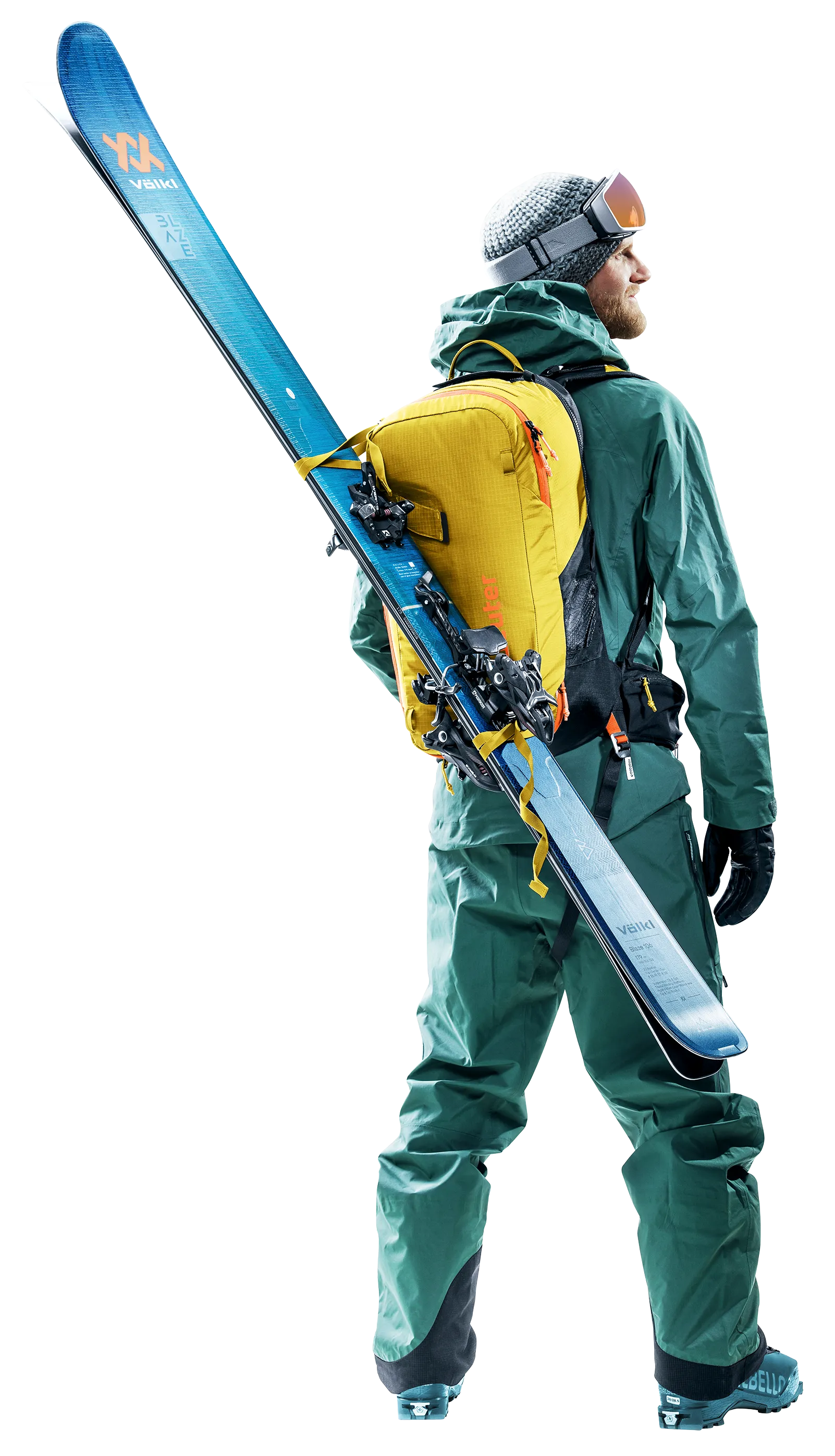 Person, Worker, Outdoors, Hardhat, Man, ski, skiing, snow gear, backpack, goggles