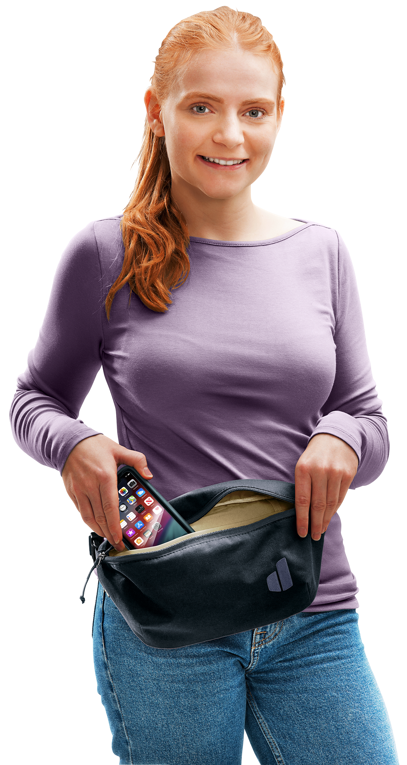 Avengo Organizer Long Sleeve, Accessories, Handbag, Purse, Person, handbag, crossbody bag, wallet, phone pocket, purple top