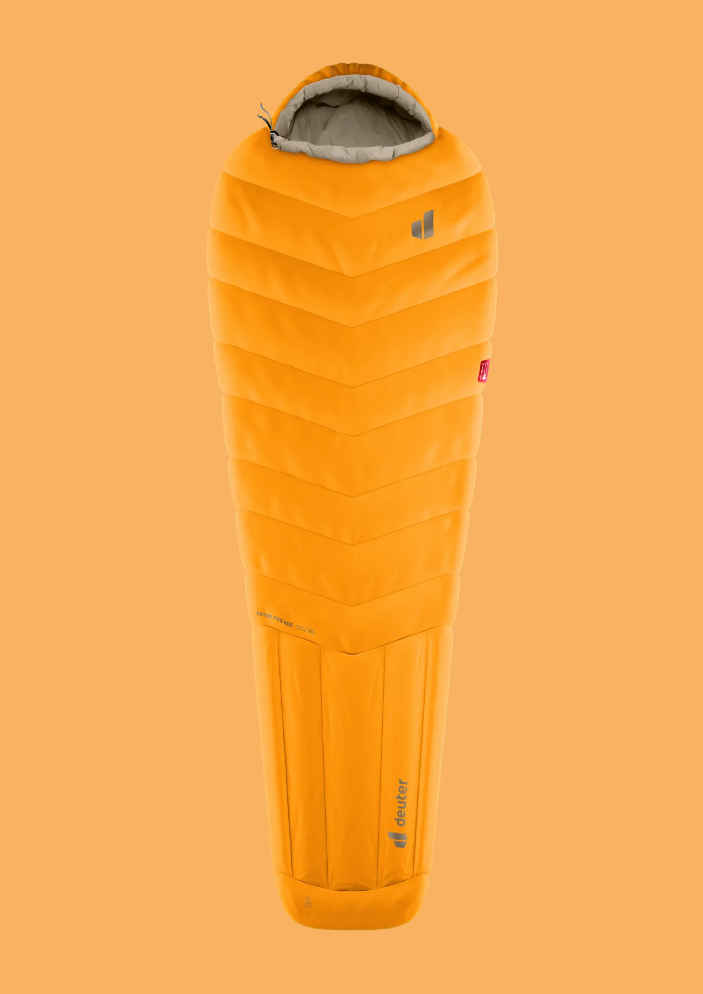 sleeping bag, orange, puffer, hiking, hooded