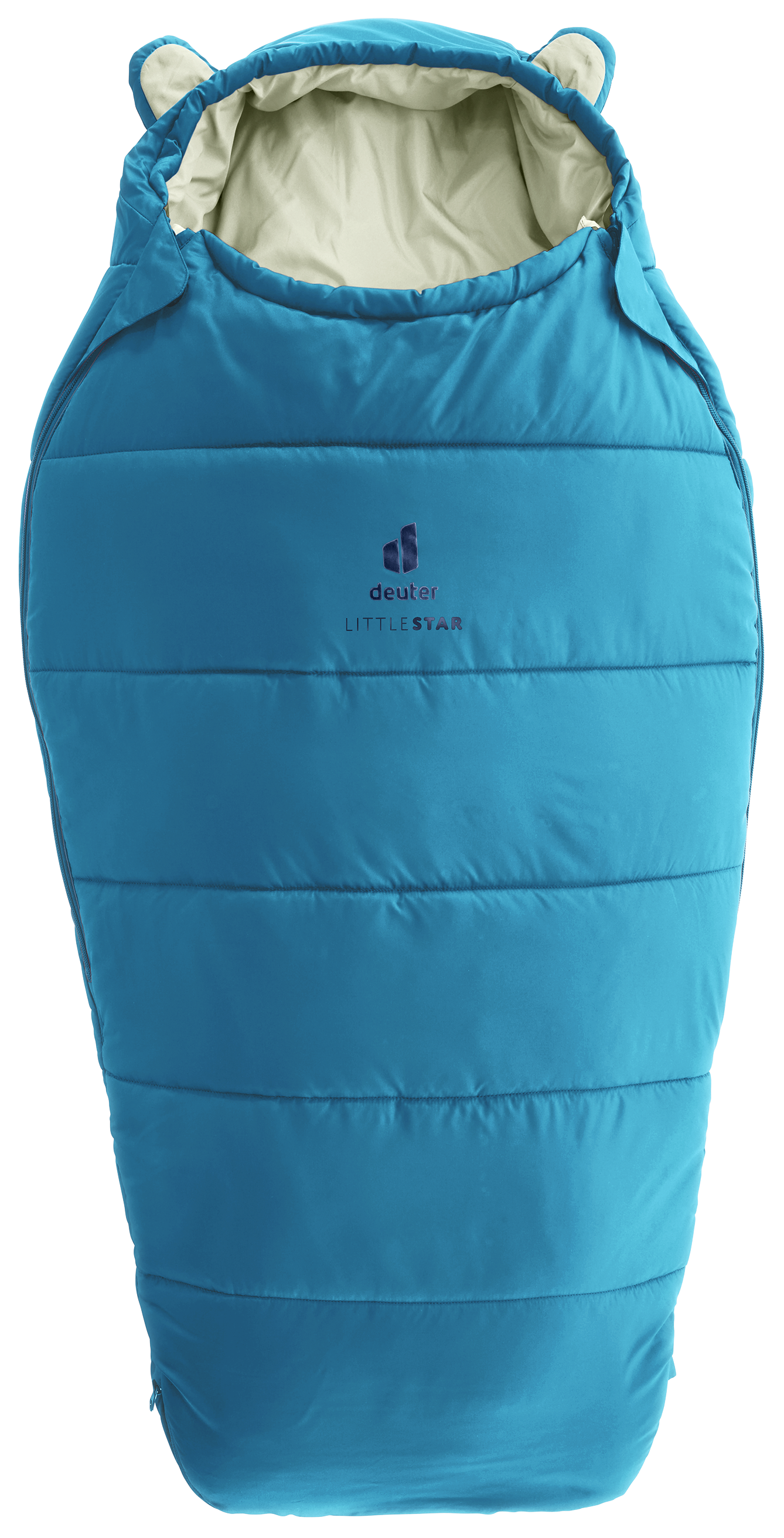 Clothing, Vest, Lifejacket, sleepingbag, snowsleep, blue, padded, bear-earhood