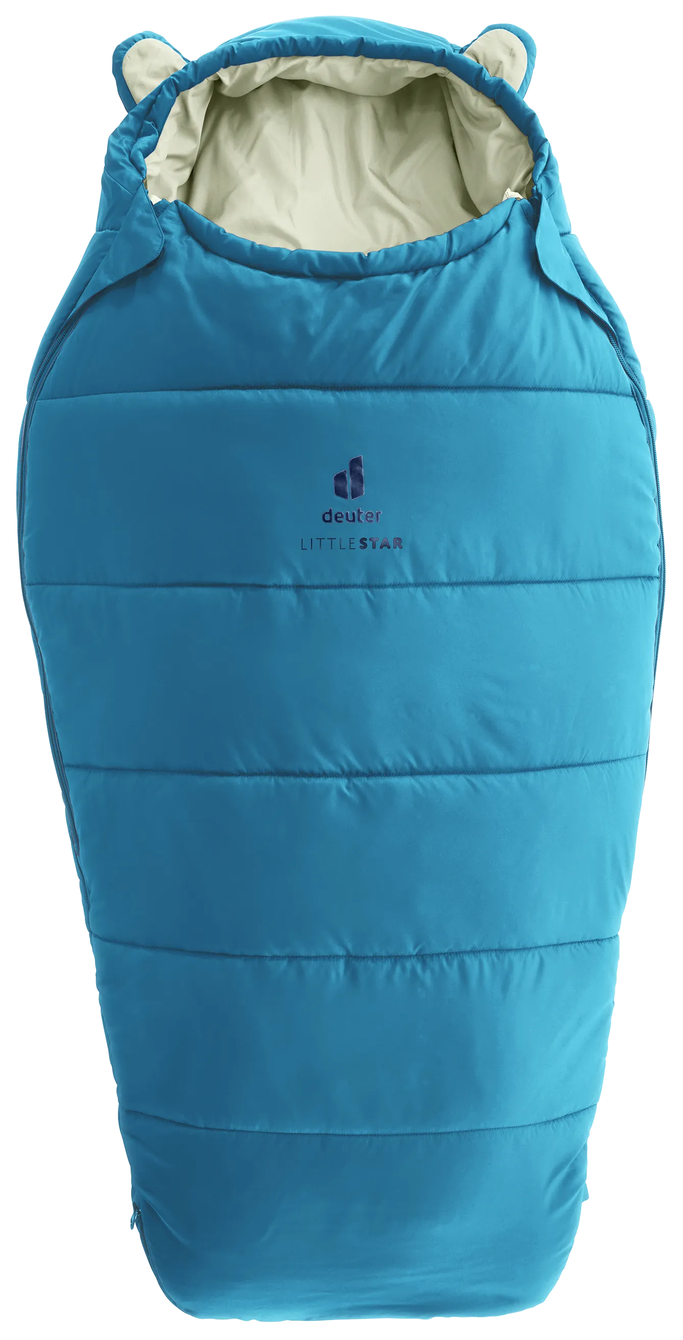 Clothing, Vest, Lifejacket, sleepingbag, snowsleep, blue, padded, bear-earhood