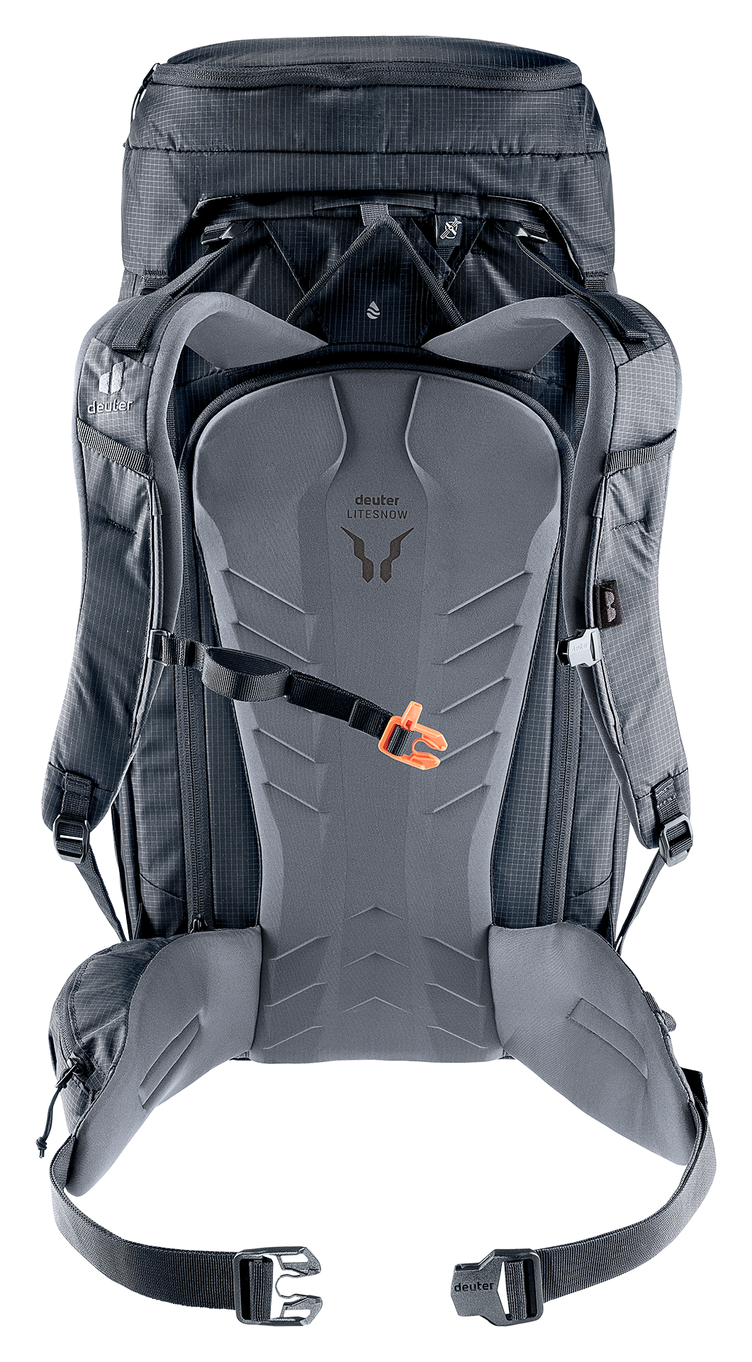 hiking backpack, backpack, ergonomic backpanel, gray color, waist straps