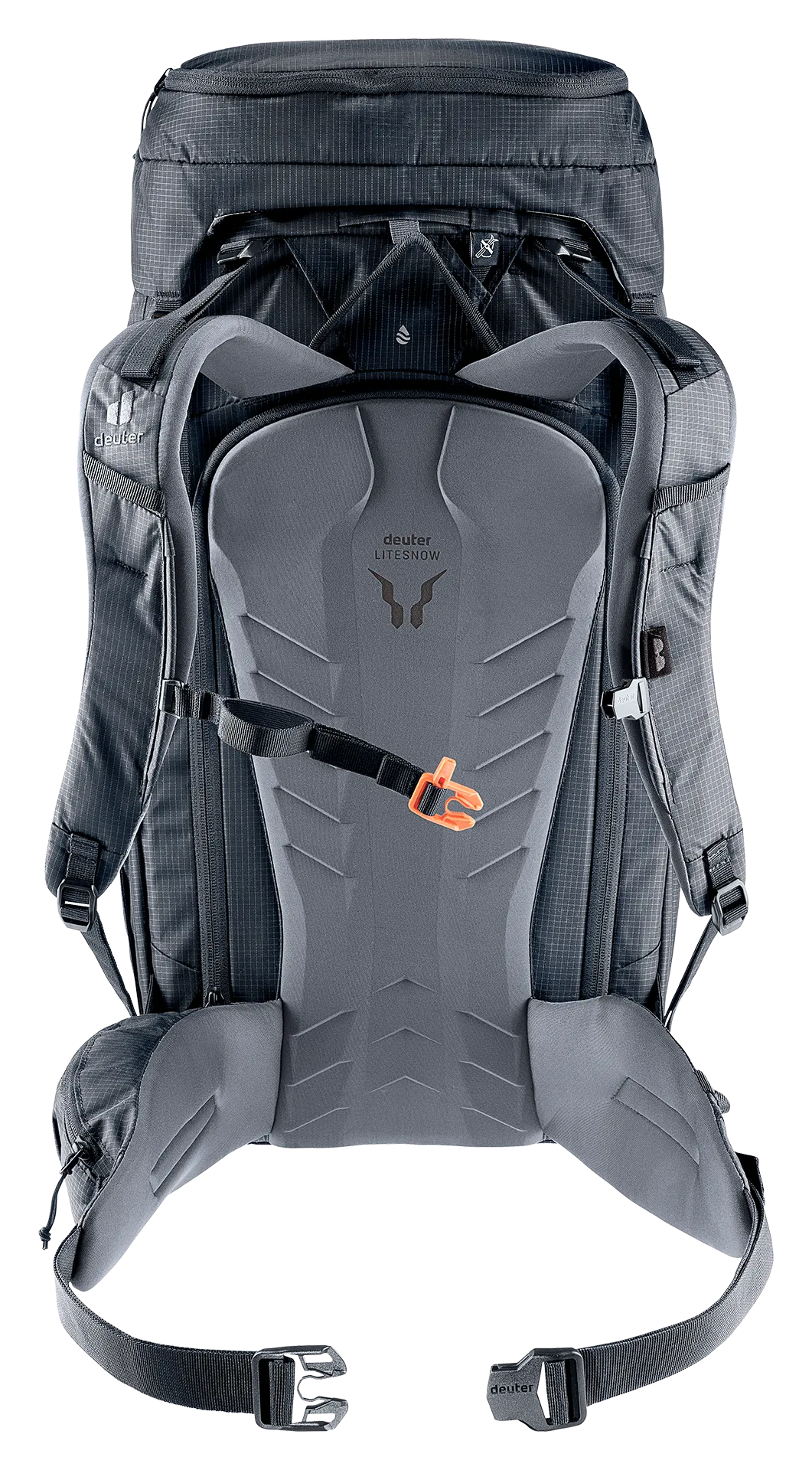 hiking backpack, backpack, ergonomic backpanel, gray color, waist straps
