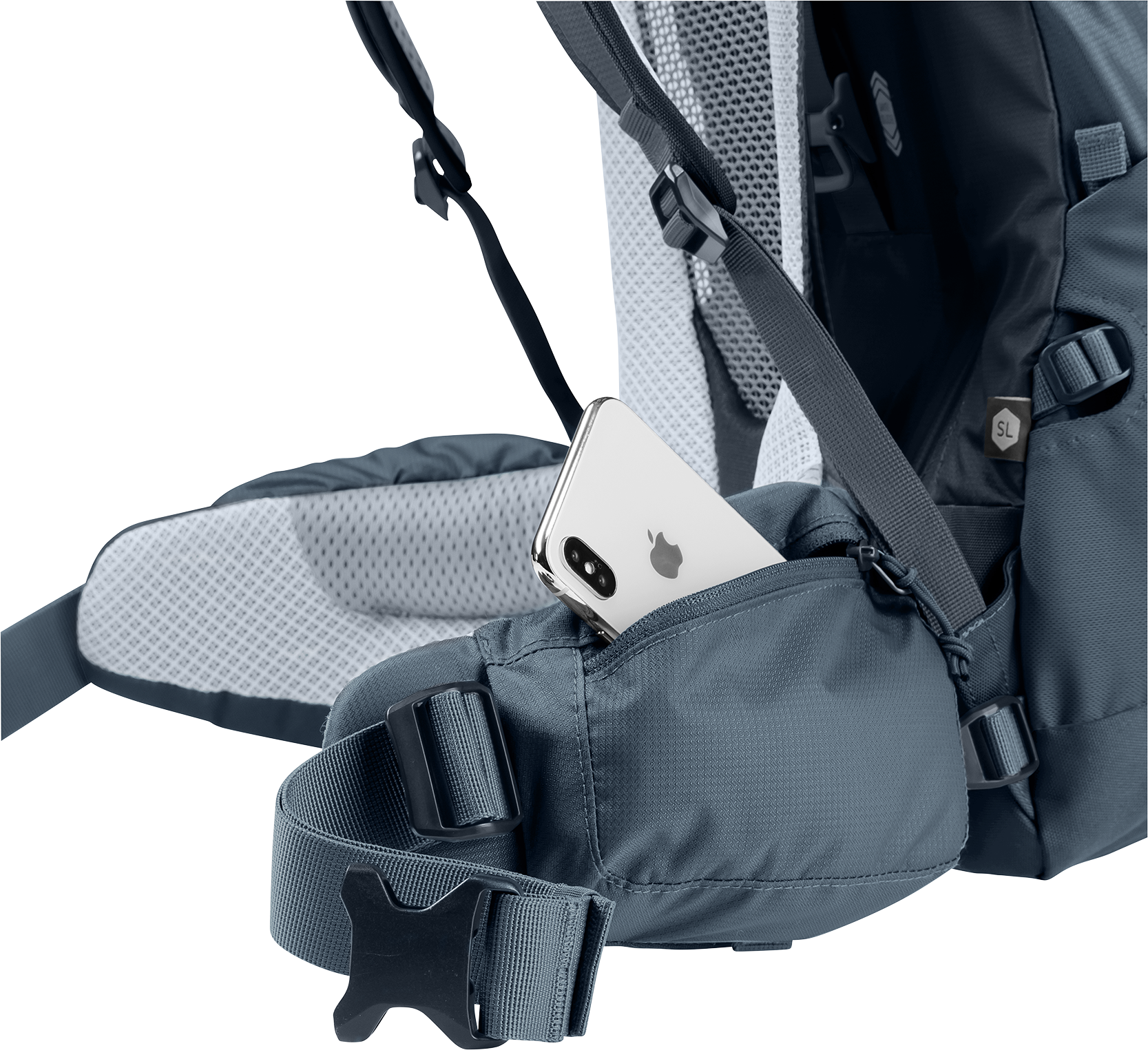 Futura Air Trek 45+10 SL Bag, Accessories, Belt, backpack, hip belt, phone pocket, adjustable straps, mesh padding