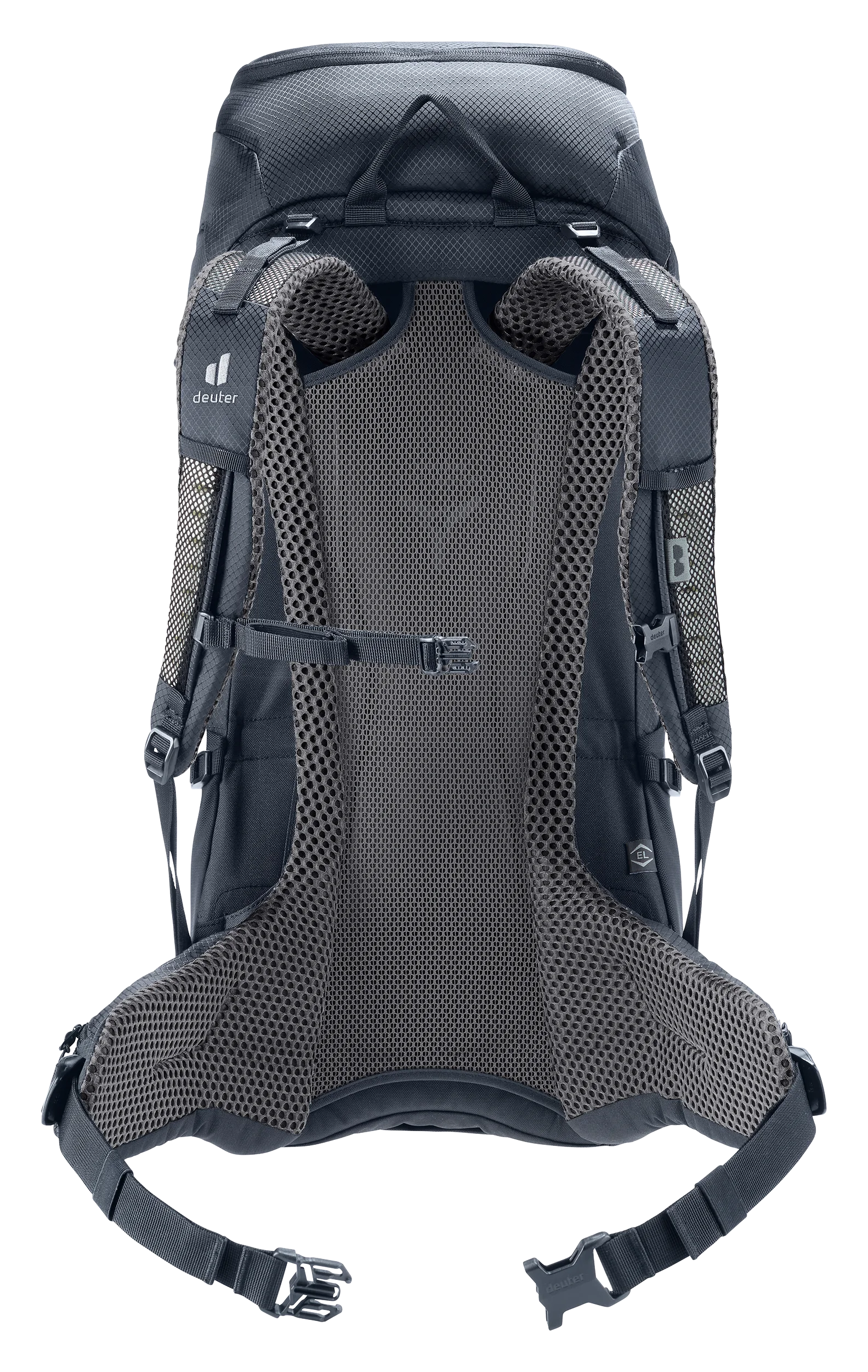 backpack, hiking backpack, mesh padding, shoulder straps, waist belt