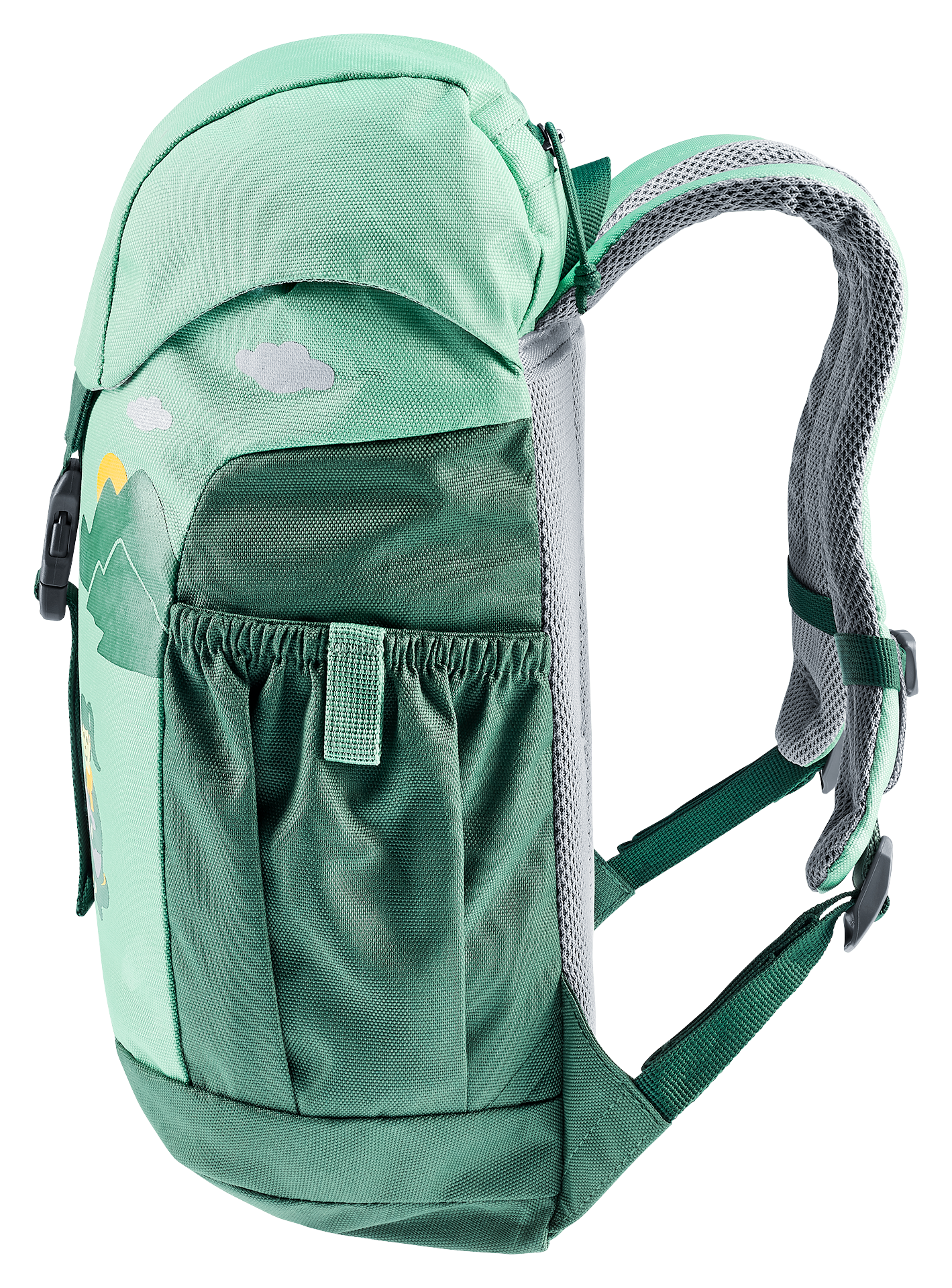 Bag, Backpack, backpack, kids, green, shoulder straps, side pocket, backpack, school, green, children, pockets