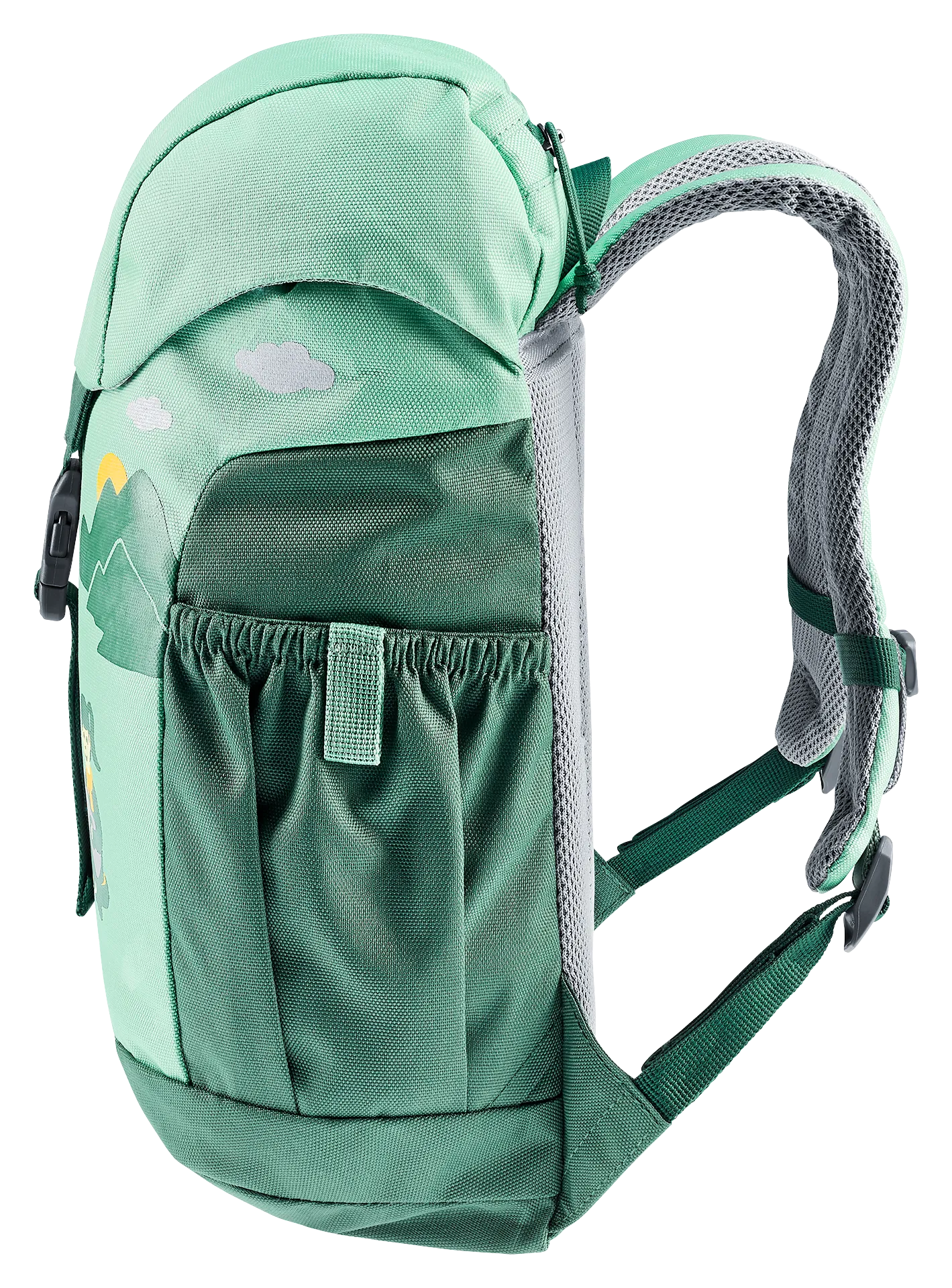 Bag, Backpack, backpack, kids, green, shoulder straps, side pocket, backpack, school, green, children, pockets