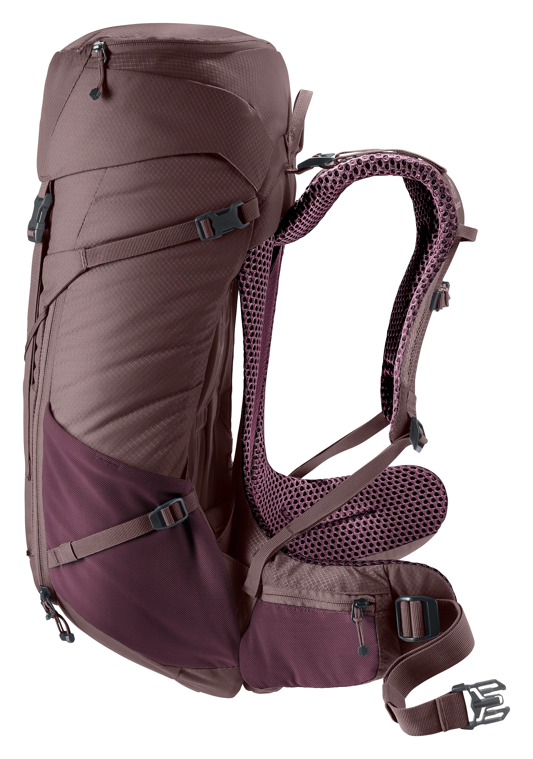 backpack, hiking, hydration-compatible, purple, ergonomic
