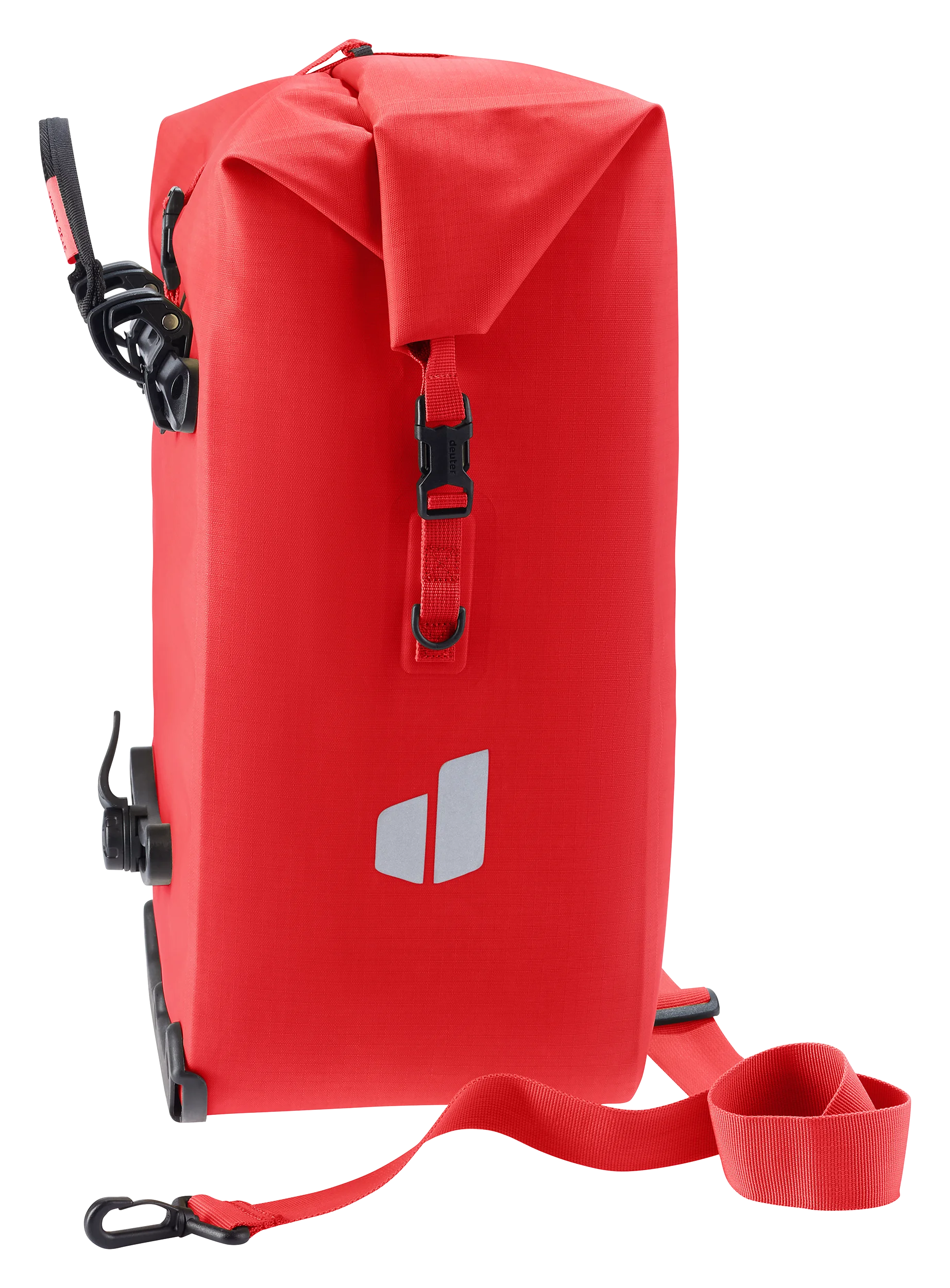 drybag, waterproof, red, shoulder strap, roll-top