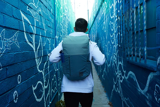 City, Street, Painting, Man, Person