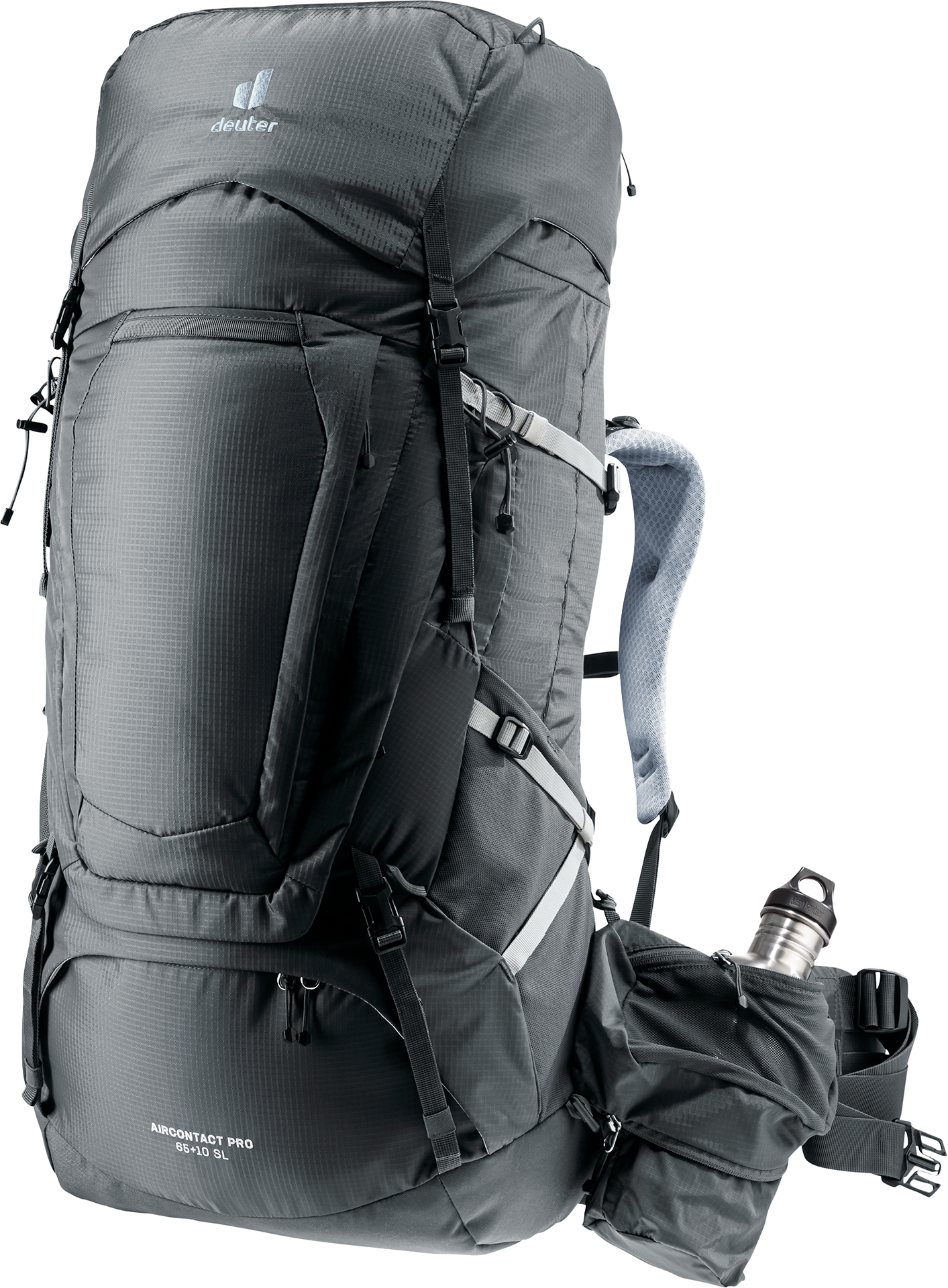 Aircontact Pro 65+10 SL Bag, Backpack, backpack, hiking, external-frames, water-bottle-pocket, grey