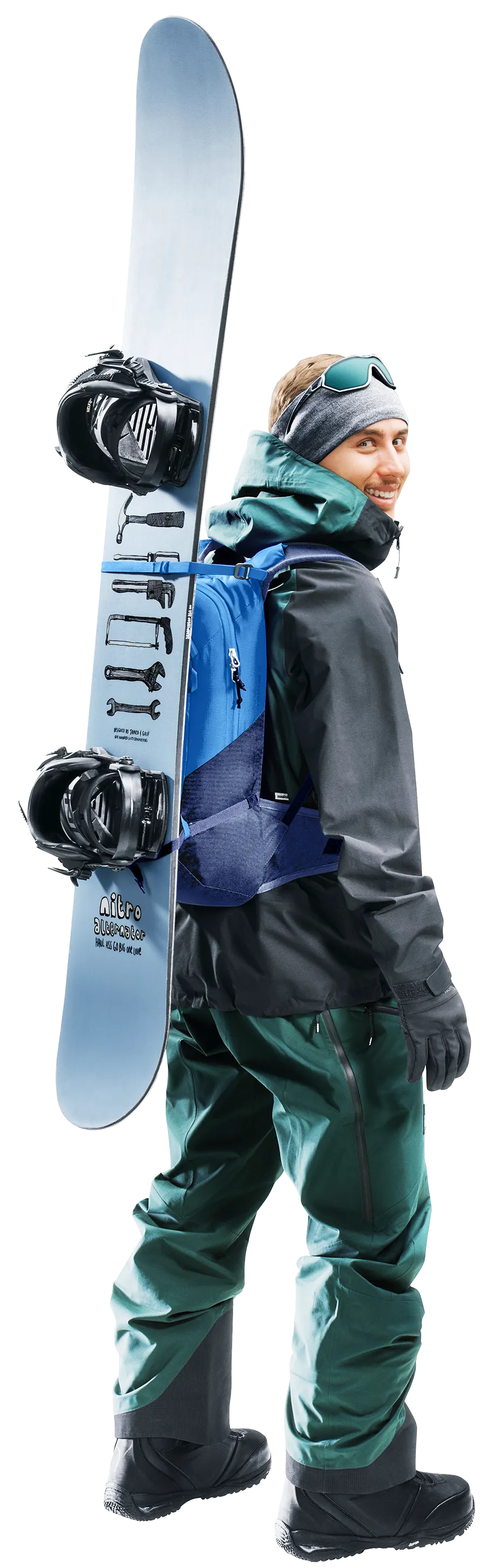 Coat, Jacket, Person, Pants, Snowboarding, ski gear, wintry outfit, skis, snowboard, goggles