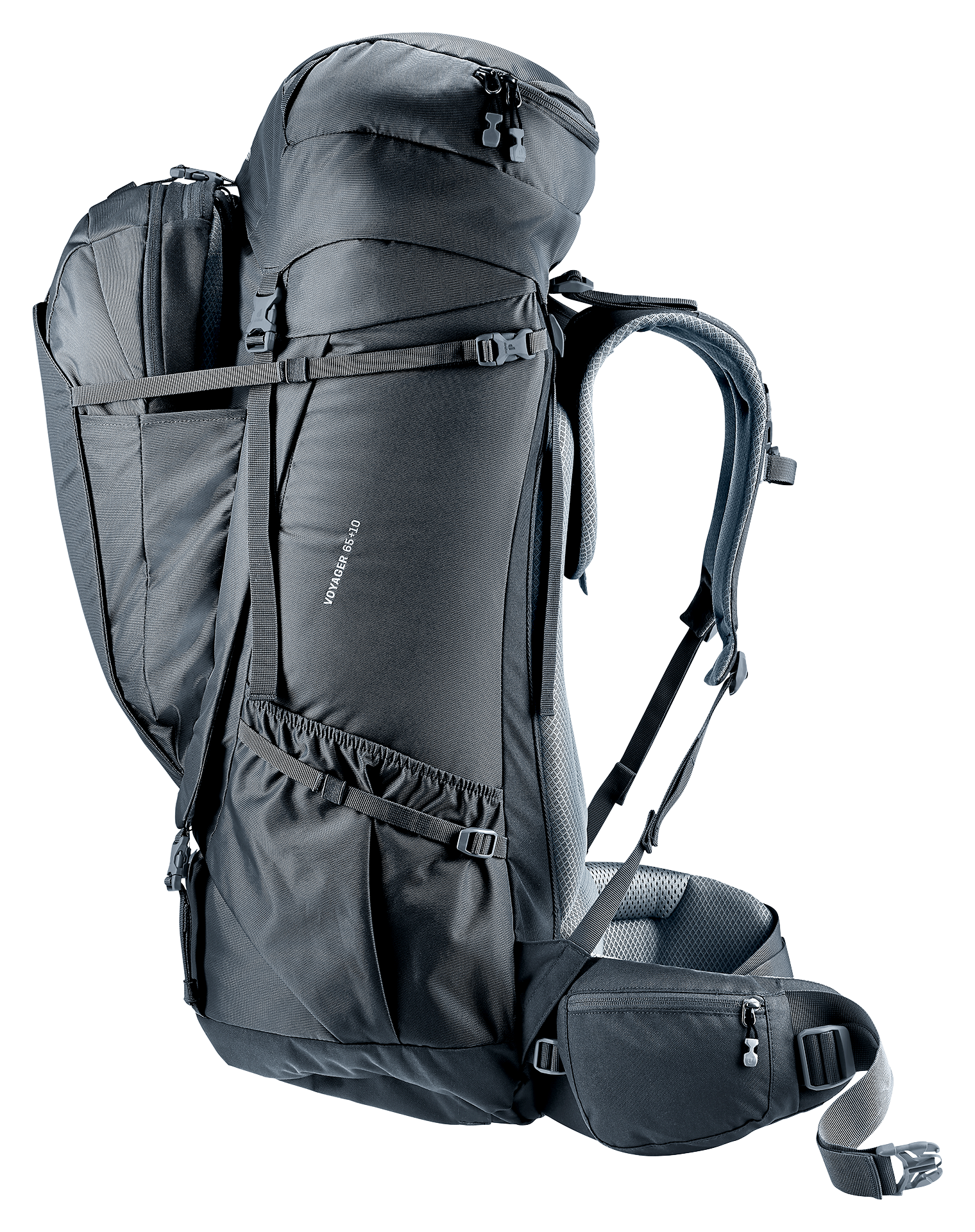 Voyager 65+10 Bag, Backpack, backpack, hiking, external_frame, gray, mesh-pocket
