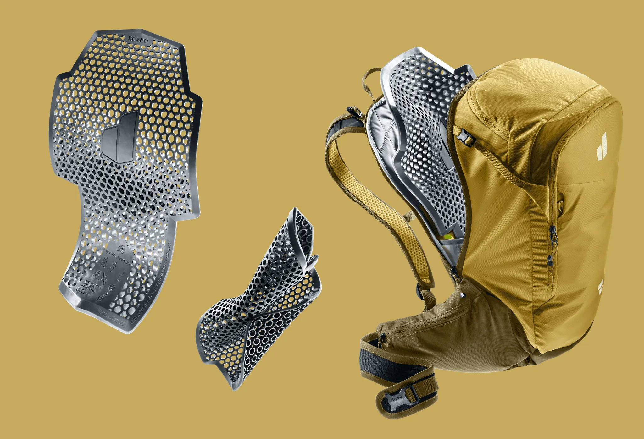 backpack, hiking, mesh, pad, gray