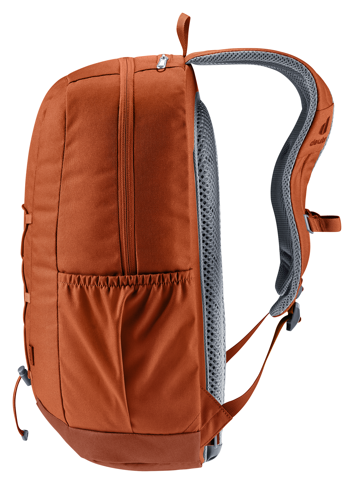 Gogo backpack, orange, shoulder strap, side pocket, mesh back panel