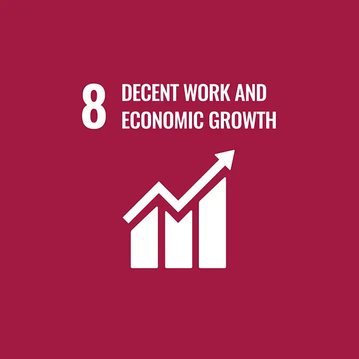 sdg_angepasst fr deuter_0000_E-WEB-Goal-08 SDG 8, Decent Work, Economic Growth, Icon, Graph