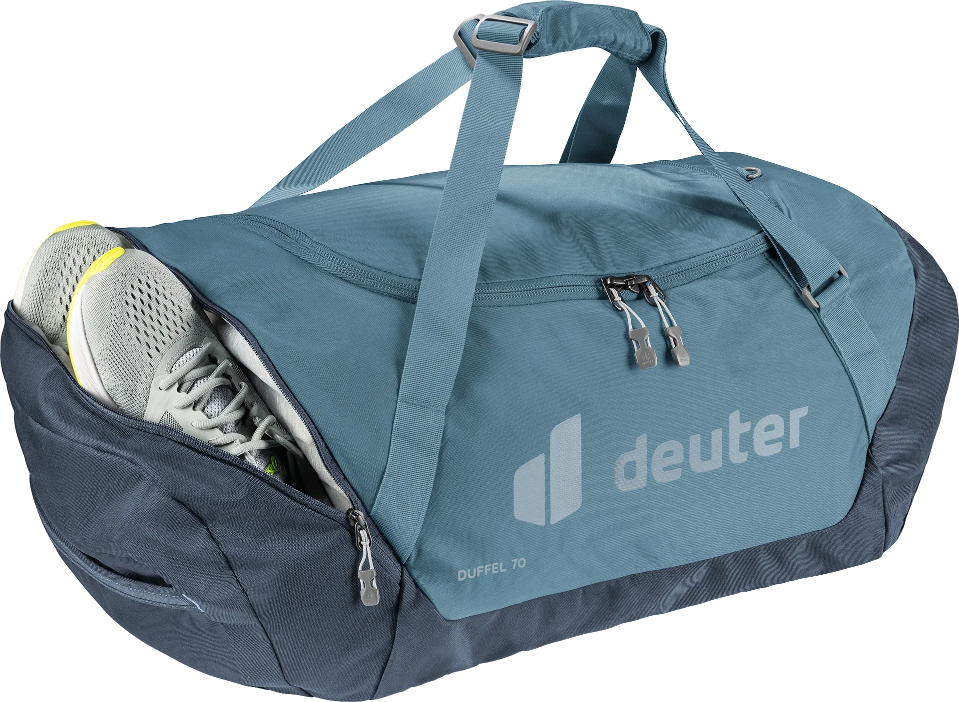 Accessories, Bag, Handbag, gym bag, duffel, blue, shoe compartment, zippers