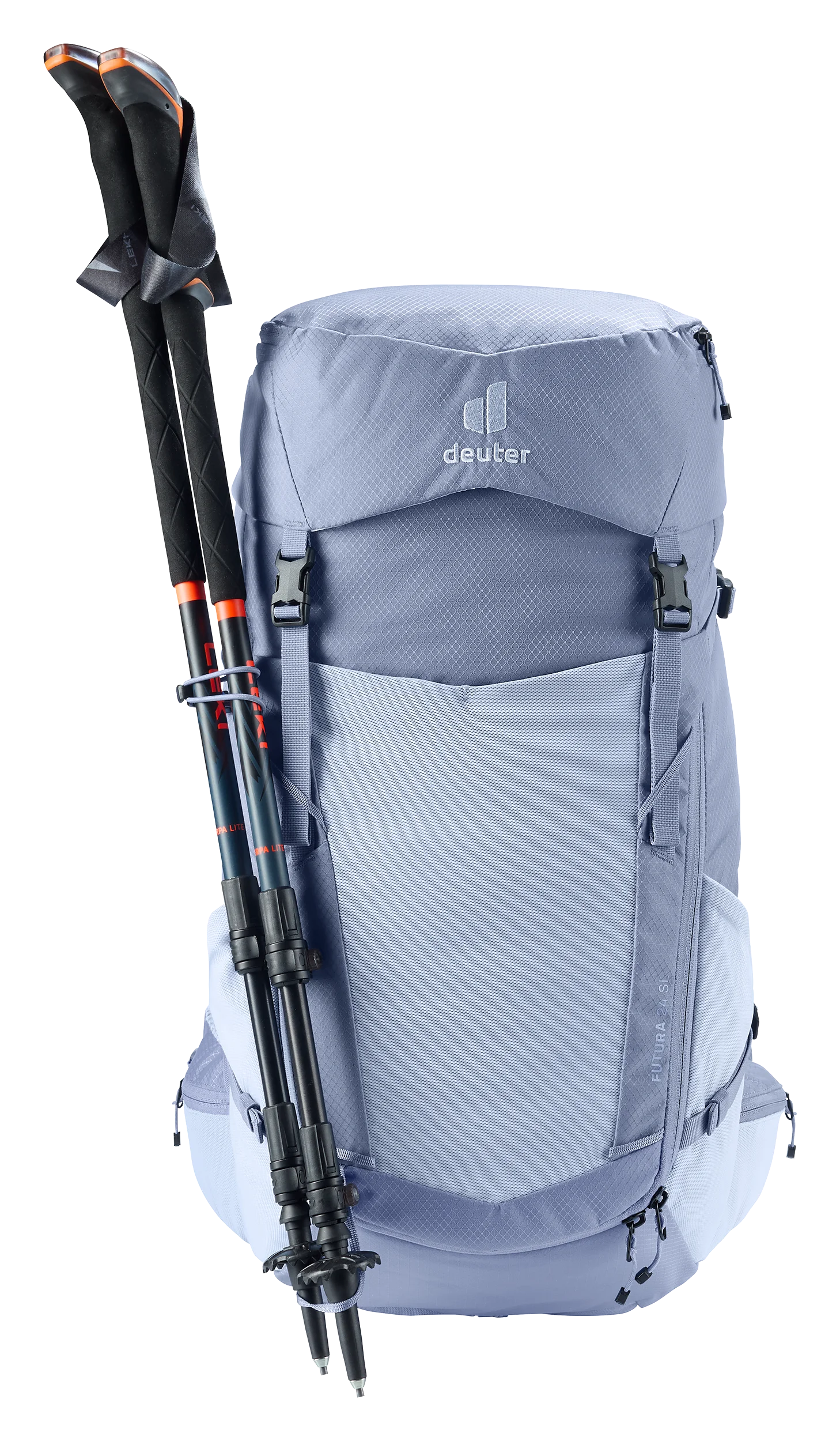 backpack, hiking backpack, trekking pack, adjustable trekking poles, front buckle