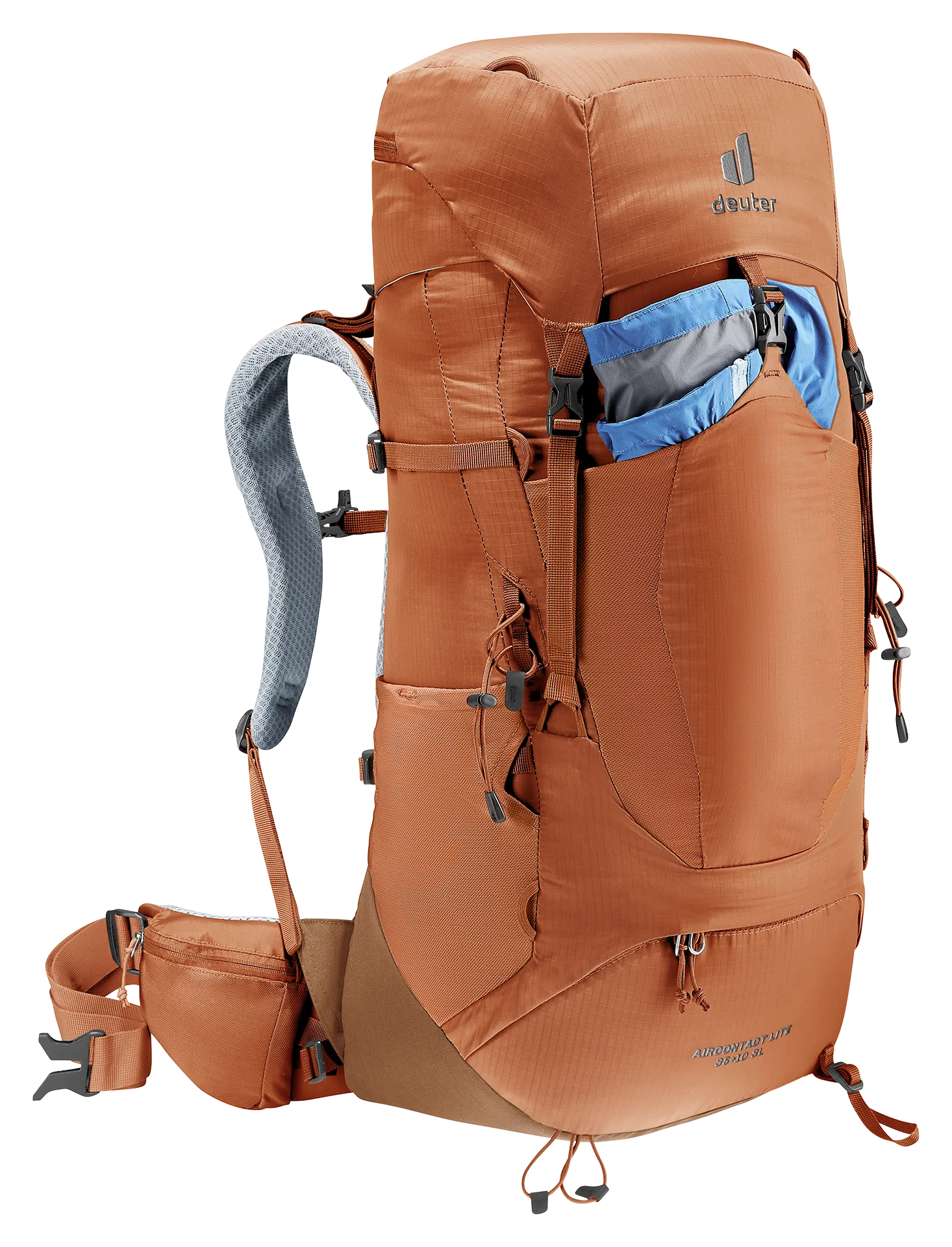 backpack, hiking, orange, external-pocket, waist-belt