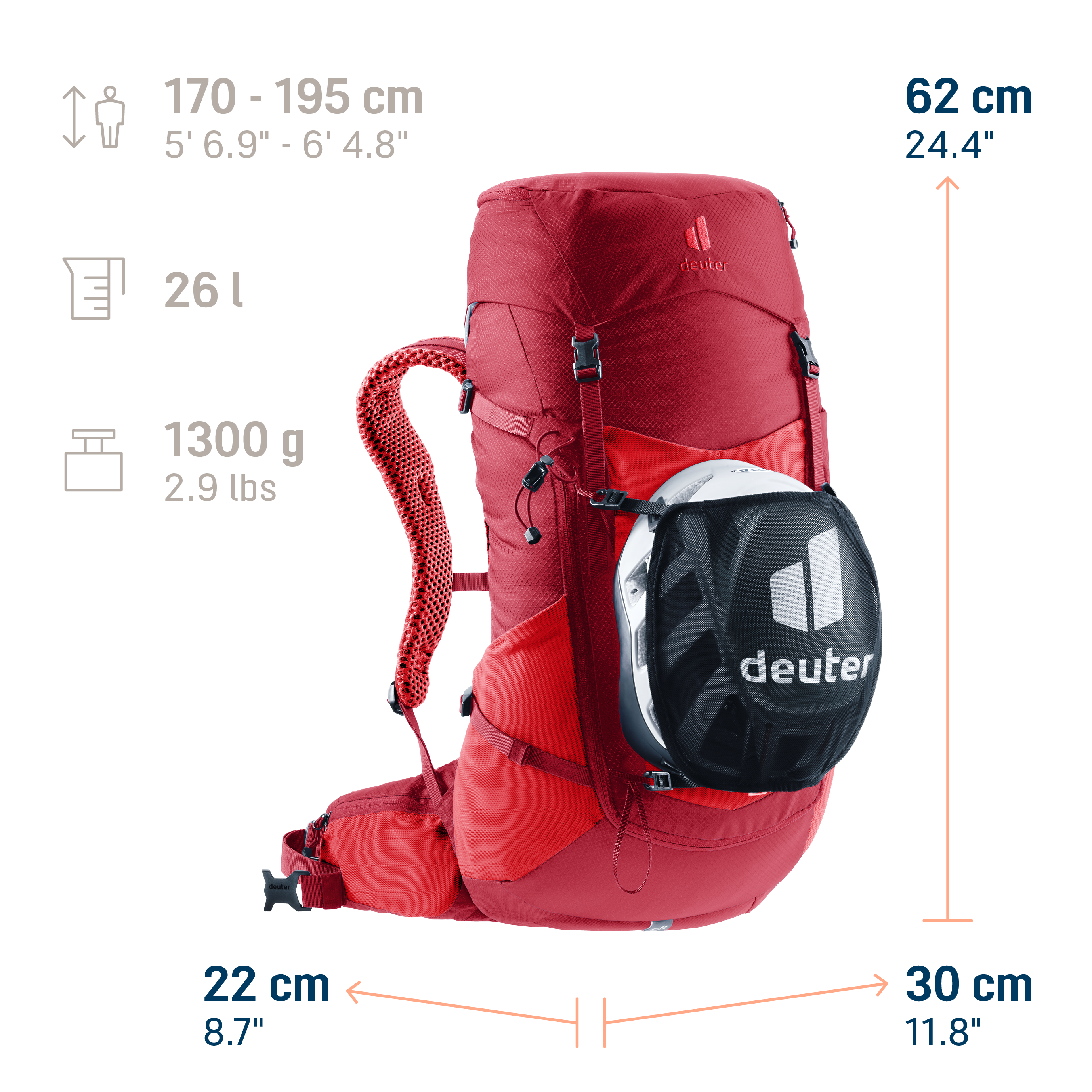 backpack, hiking, red, ergonomic, hydration-compatible
