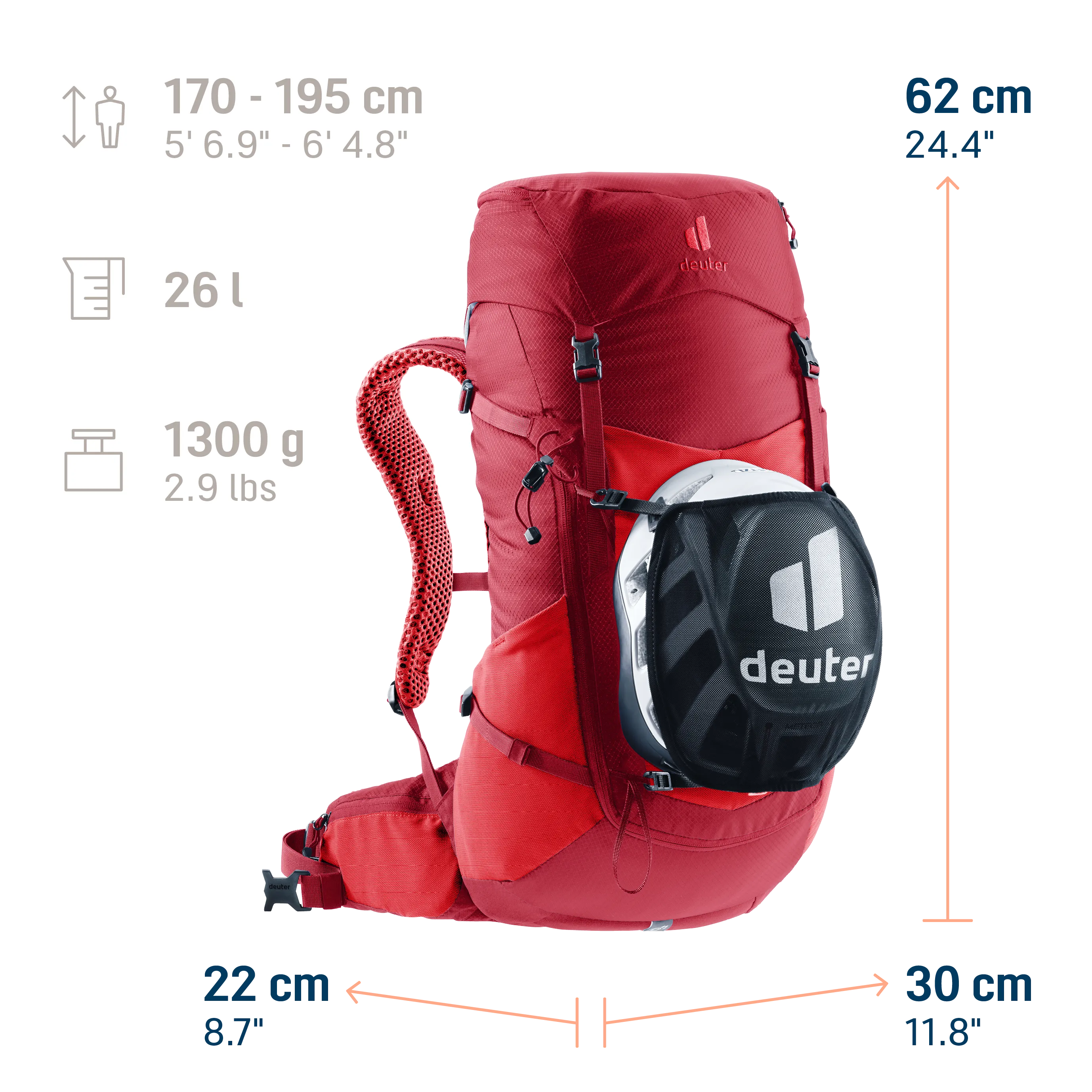 backpack, hiking, red, ergonomic, hydration-compatible