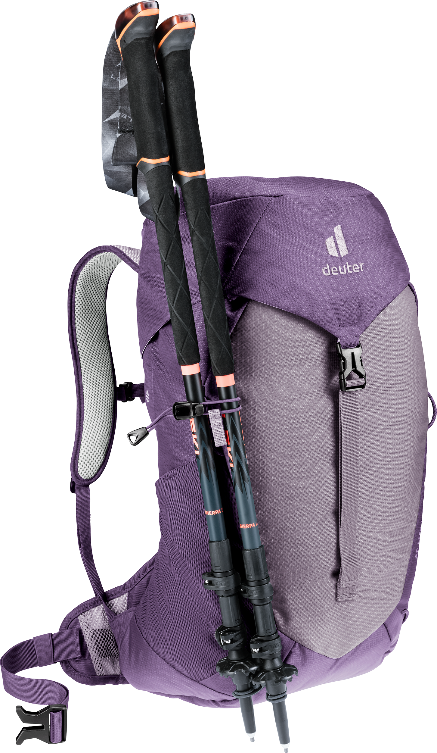 AC Lite 14 SL backpack, hiking, trekking, purple, poles