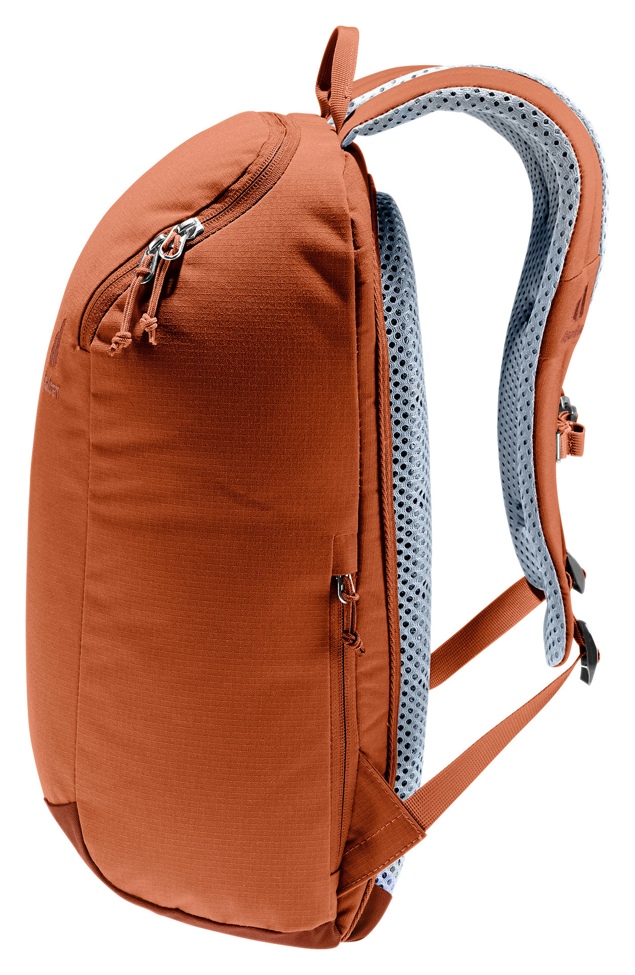 Stepout 16 backpack, orange, shoulder strap, mesh padding, zipper