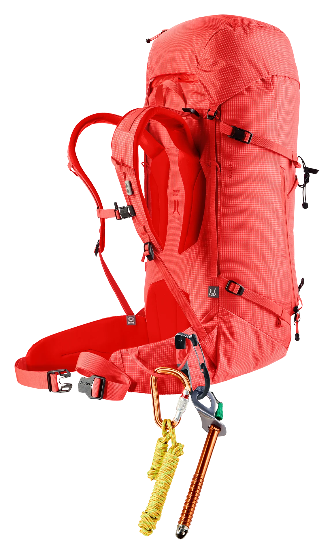 outdoor, backpack, climbing, hiking, red
