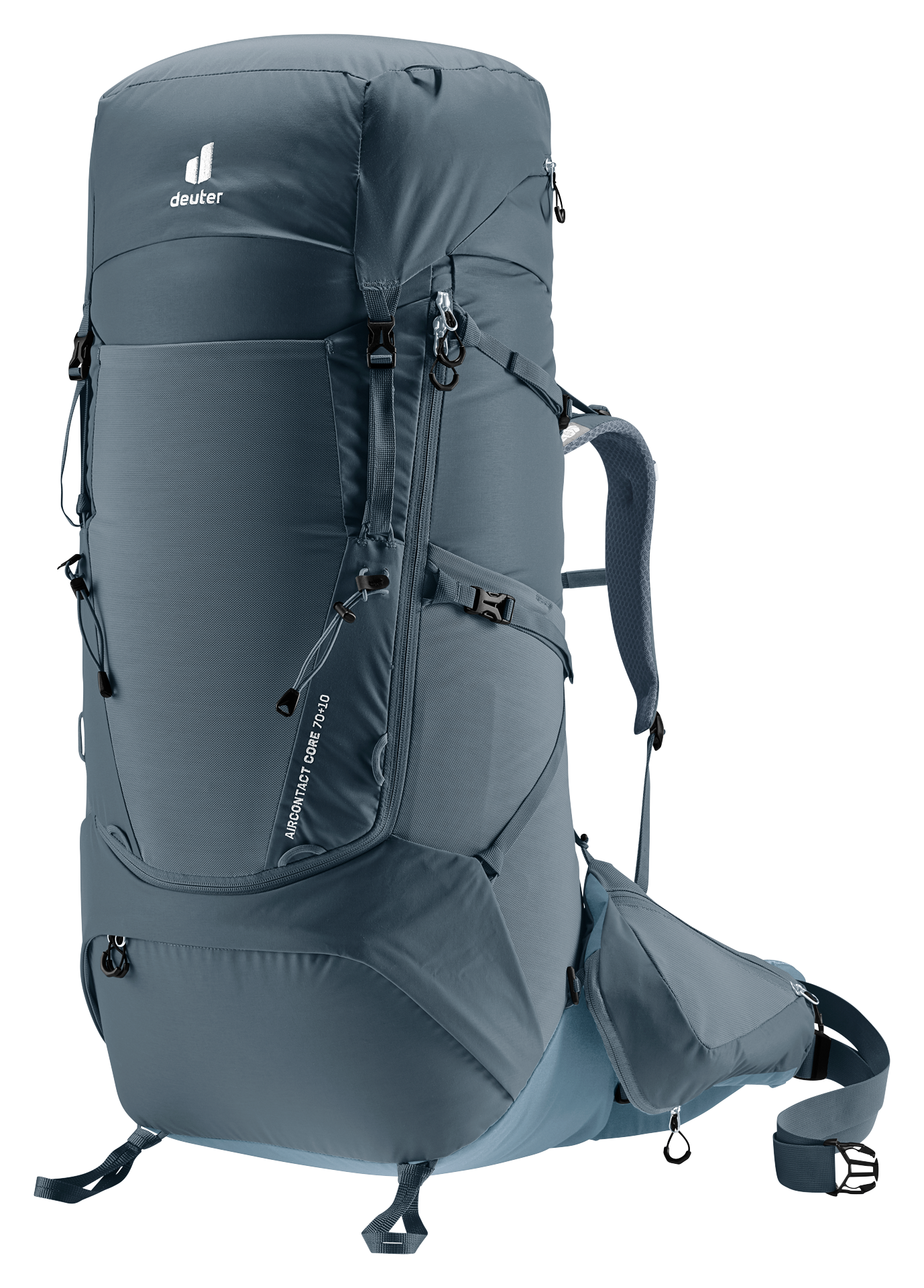 Aircontact Core 70+10 backpack, hiking, external frame, blue, camping gear