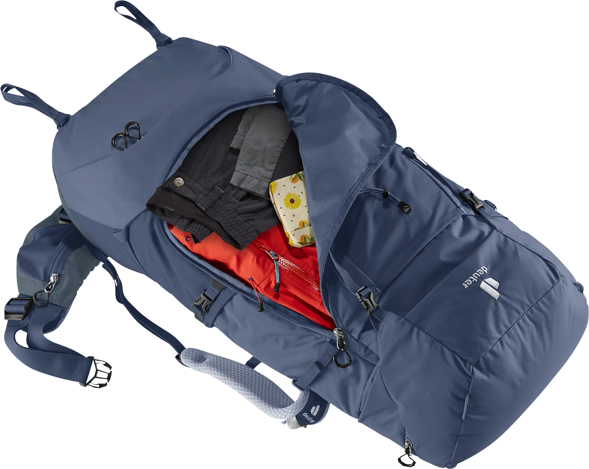 Aircontact Core 60+10 SL - Backpacking packs - ink graphite, backpack, blue, travel, outerwear, hardware