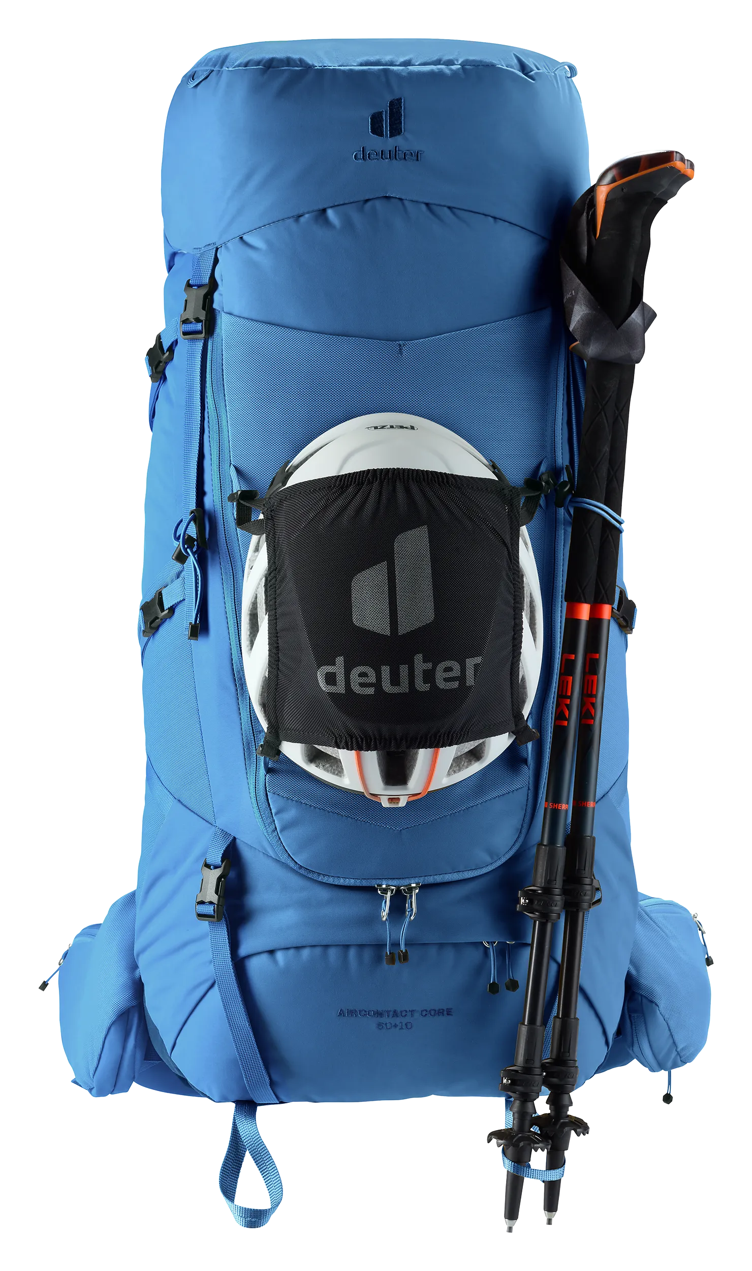 backpack, hiking, blue, external frame, helmet pocket, backpack, hiking, blue, helmet-pocket, trekking-poles