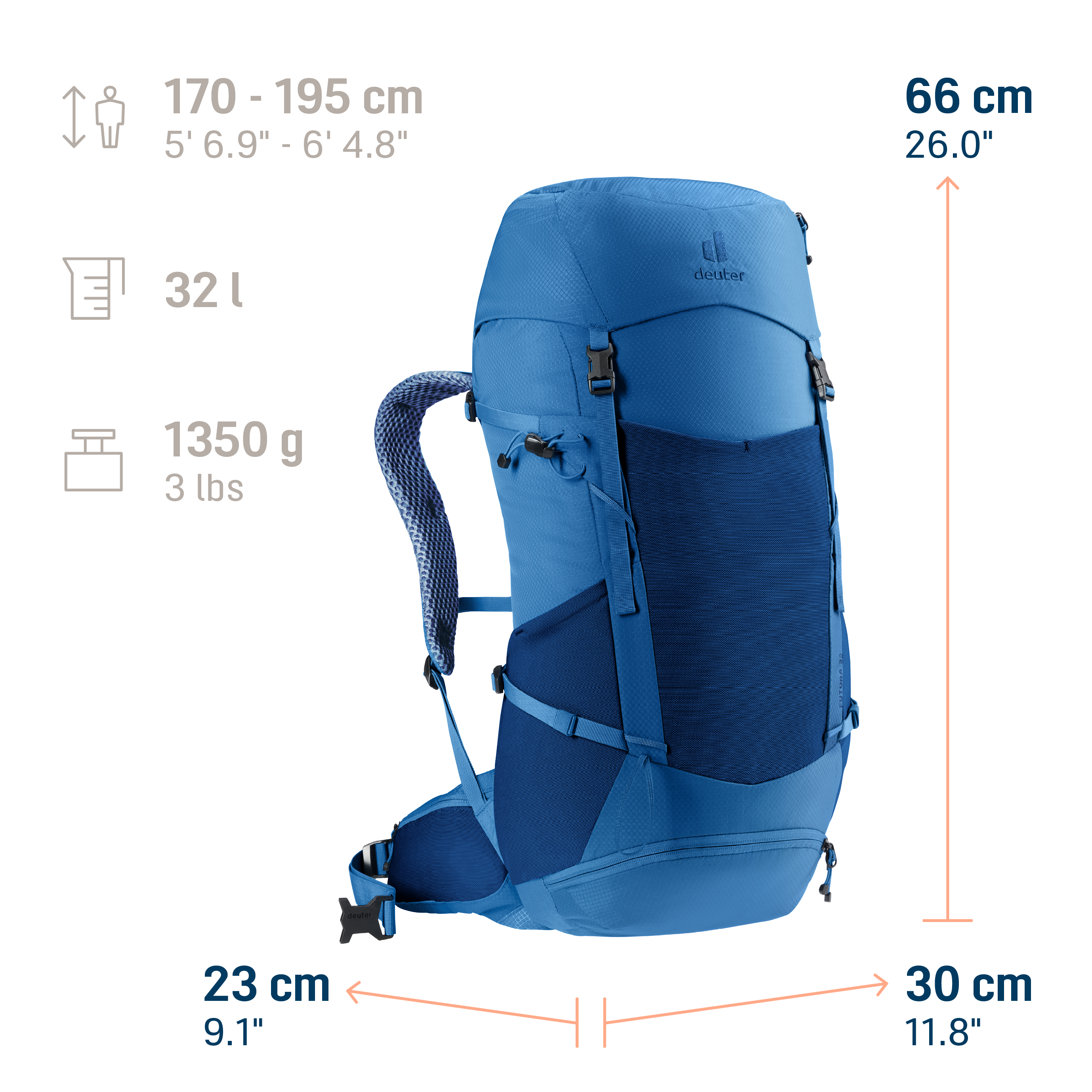 backpack, blue, hiking, strap, mesh-pocket