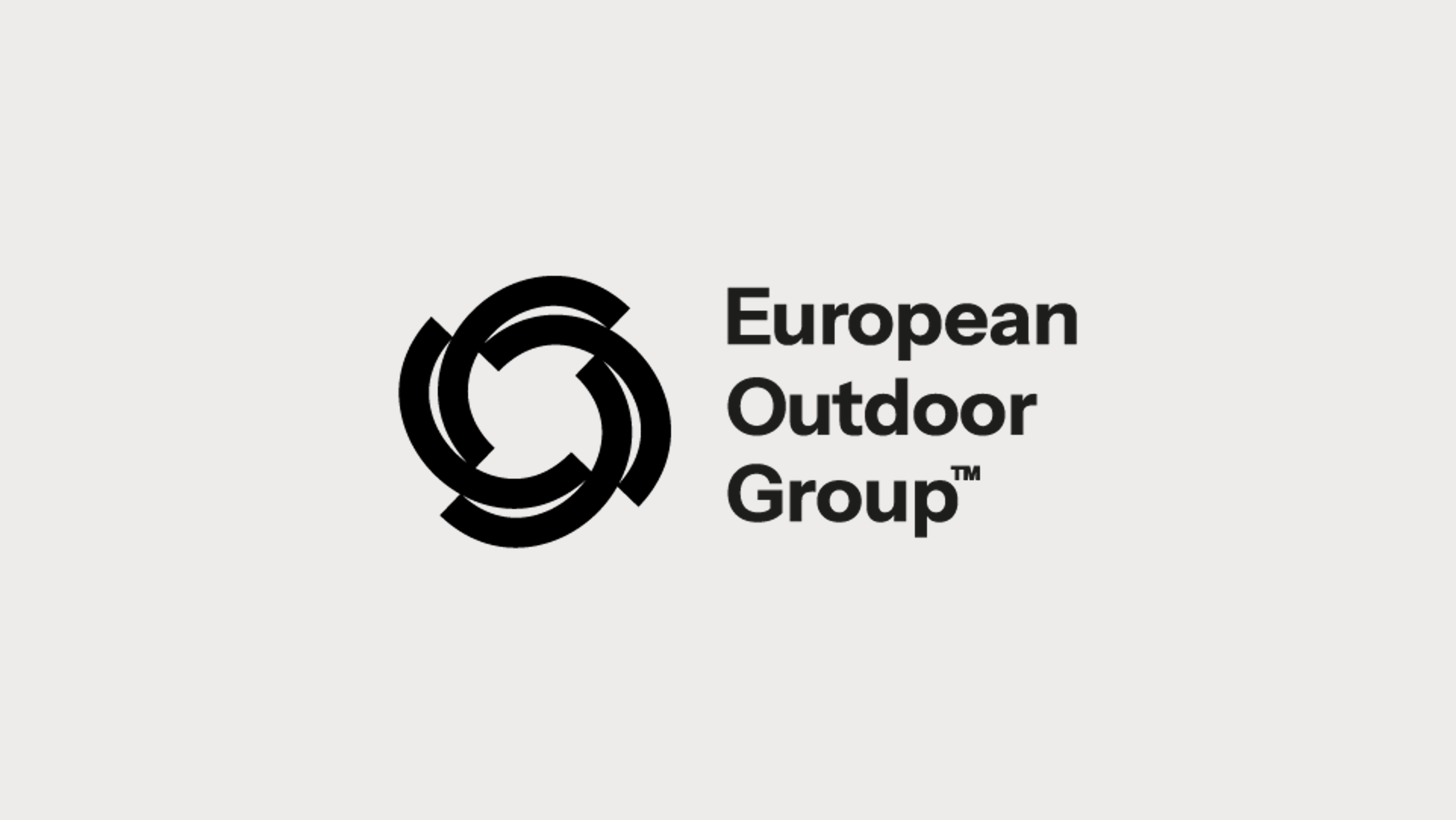 logo, European Outdoor Group, graphic, circle motif, black-on-white