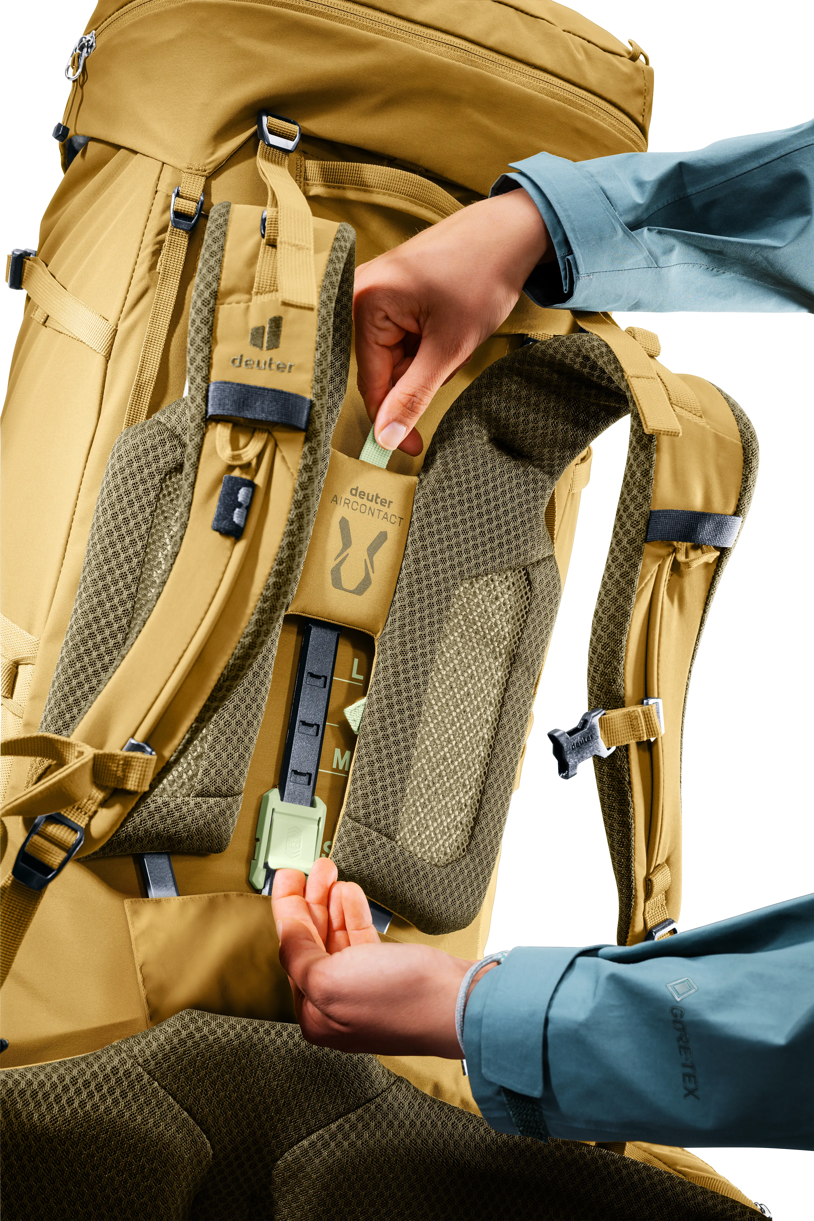 Aircontact Core 55+10 SL | savanna-nori | Zip left | 4046051191409
