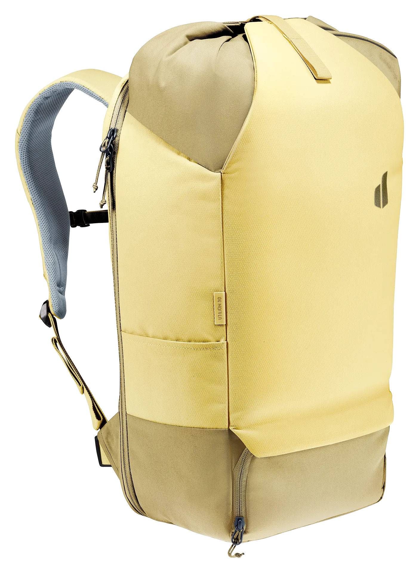 backpack, yellow, travel, minimal, front-pocket