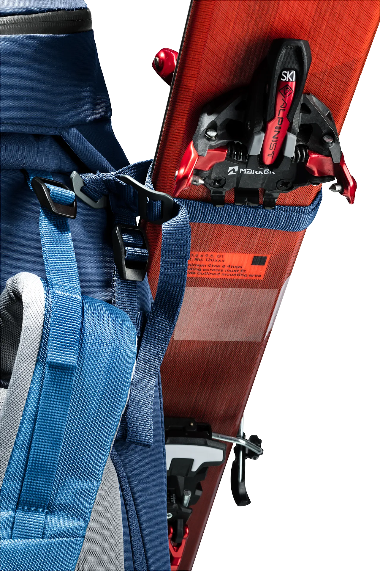 Accessories, Belt, Bag, backpack, skis, ski bindings, blue, outdoor gear