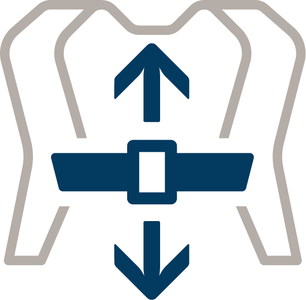 Stufenlos verstellbarer Brustgurt