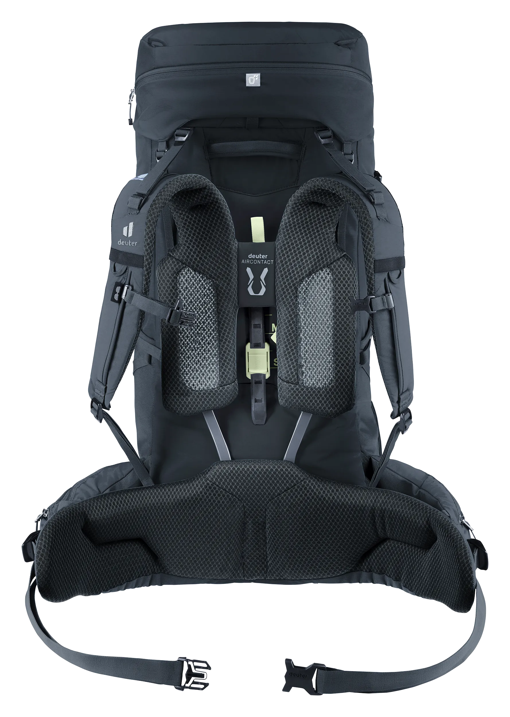 backpack, hiking backpack, shoulder straps, padded back, mesh padding, backpack, backpack with hip belt, ergonomic, padded straps, deuter