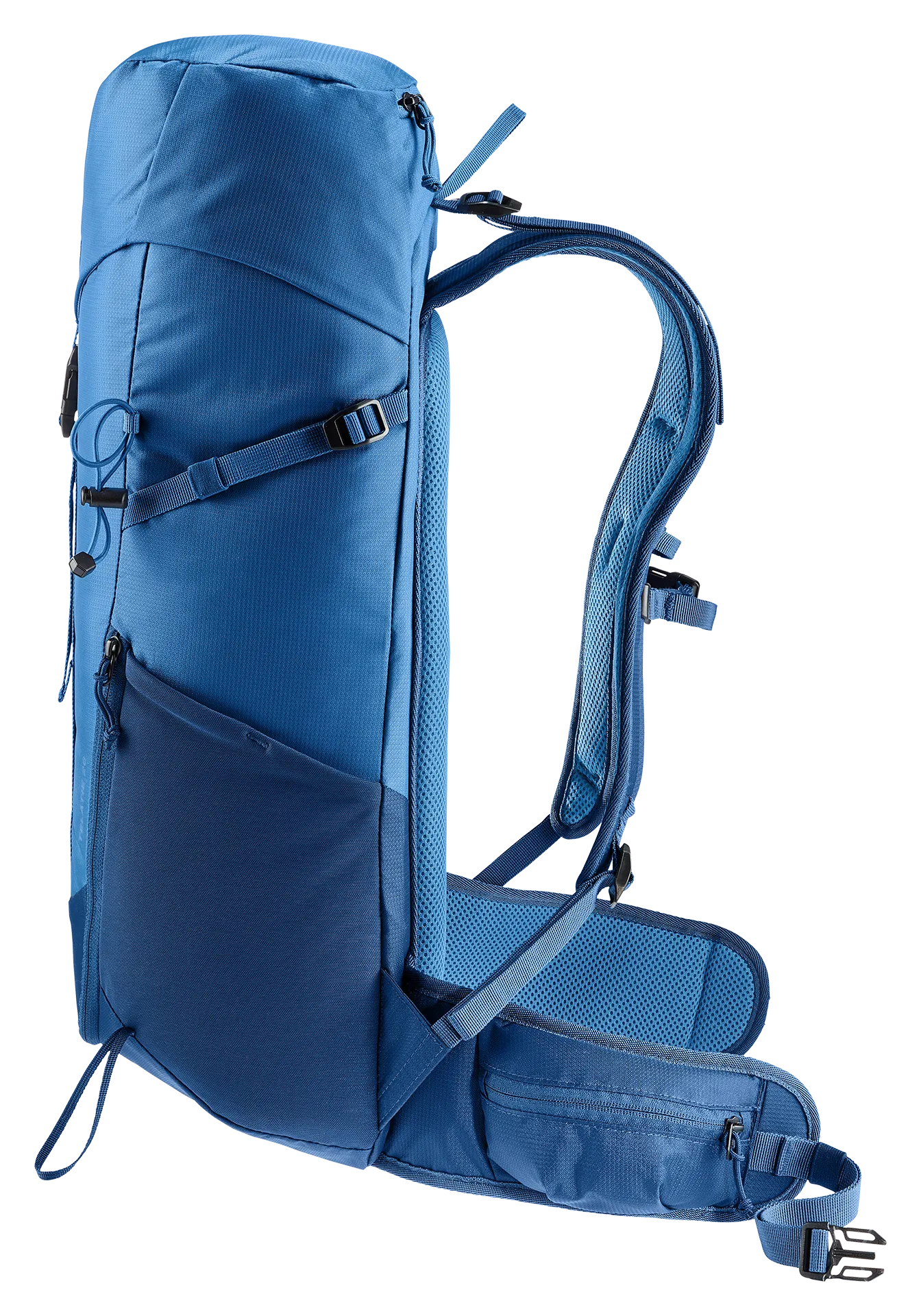 backpack, blue, camping, hiking, shoulder strap