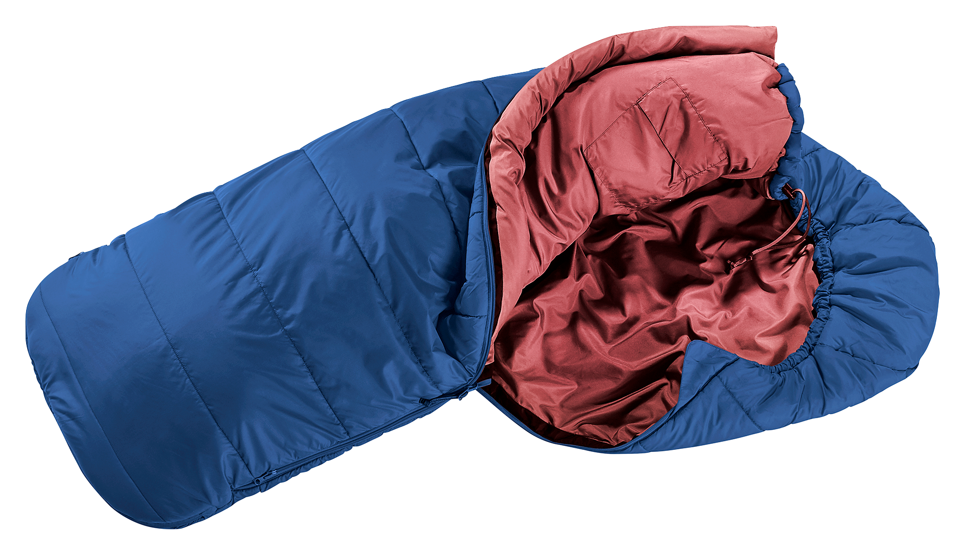 Clothing, Coat, Jacket, Blanket, puffer, jacket, blue, red lining, hooded
