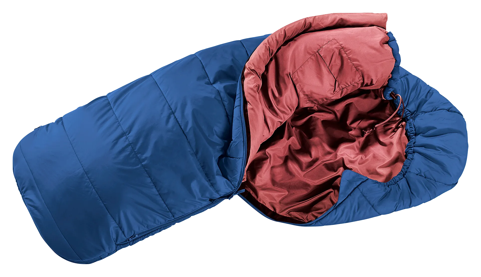 Clothing, Coat, Jacket, Blanket, puffer, jacket, blue, red lining, hooded