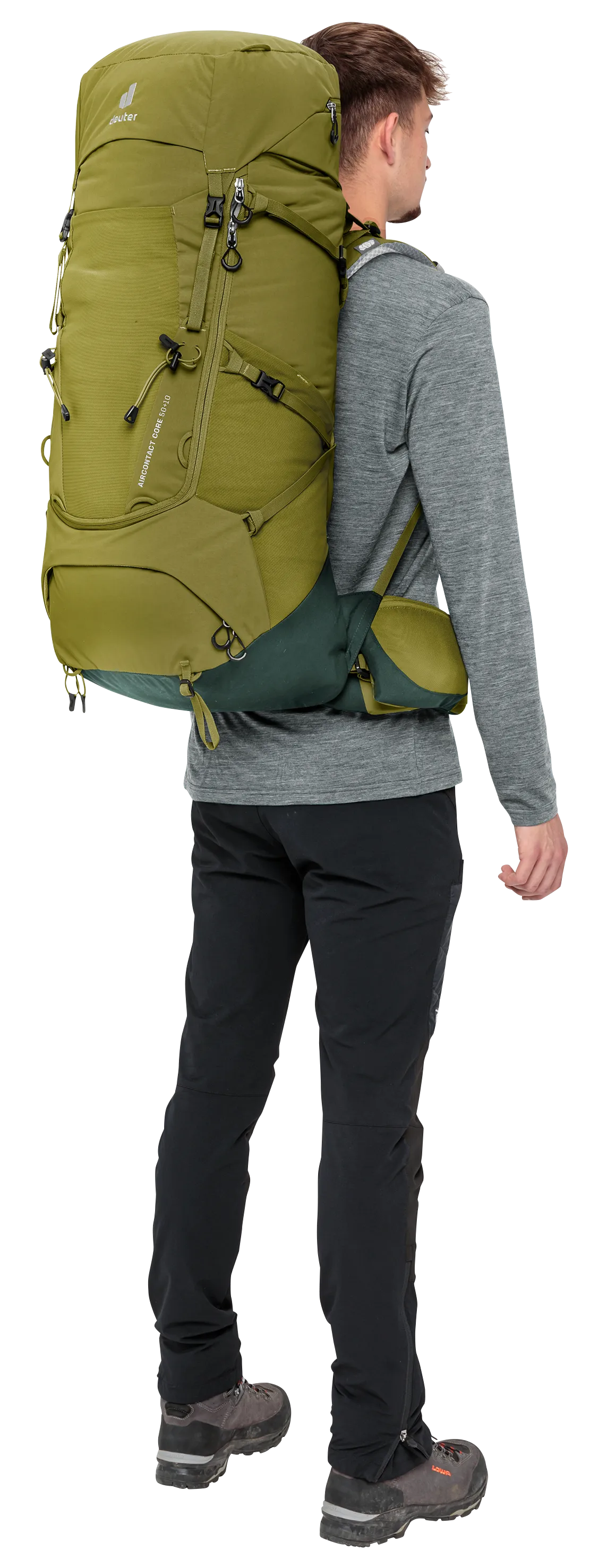 Bag, Backpack, Adult, Man, Person, backpack, hiking, green, oxford, external straps