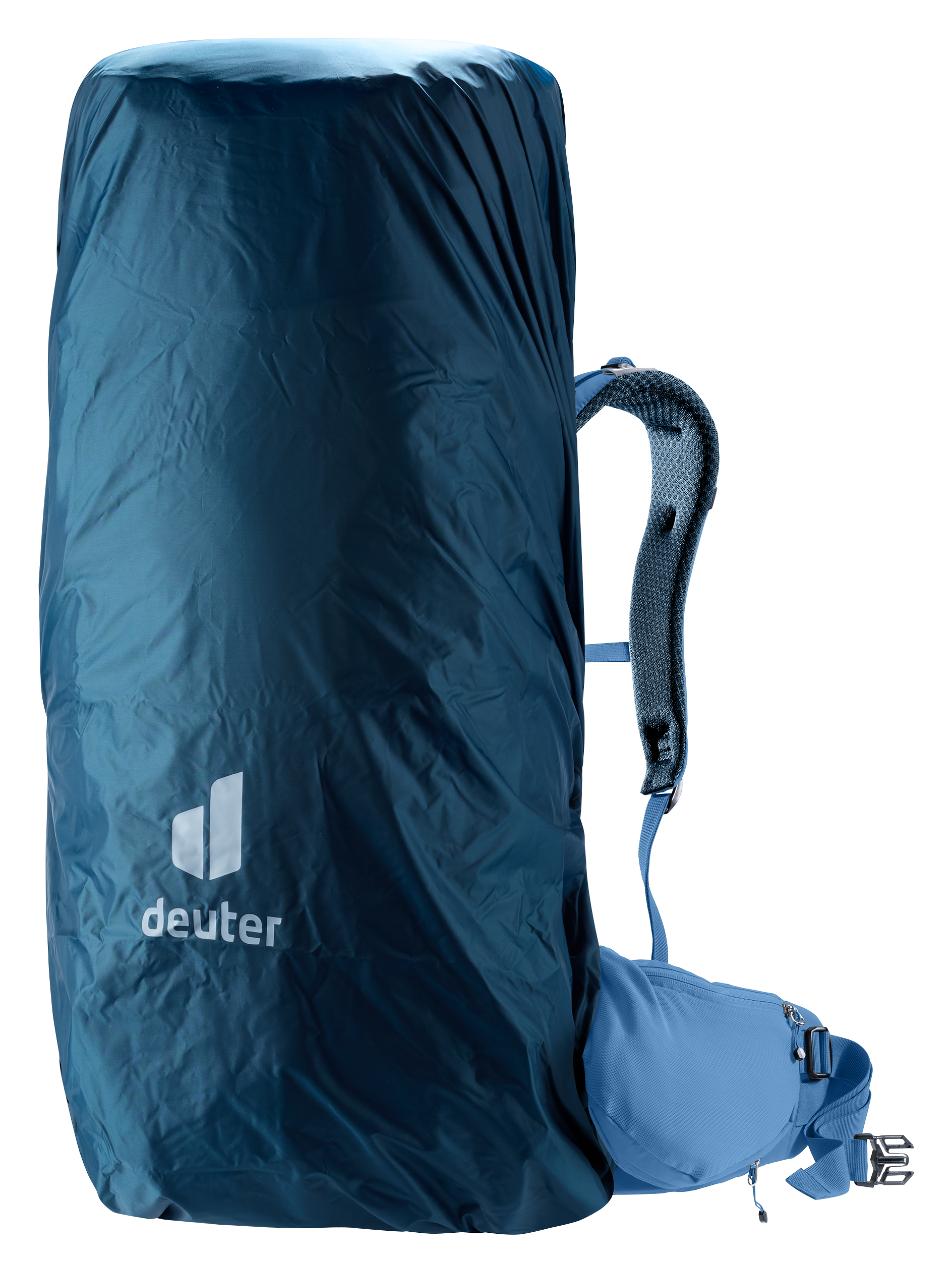 Aircontact Core 70+10 backpack, raincover, blue, hydration, brandless, backpack, rain cover, blue, hydration, deuter