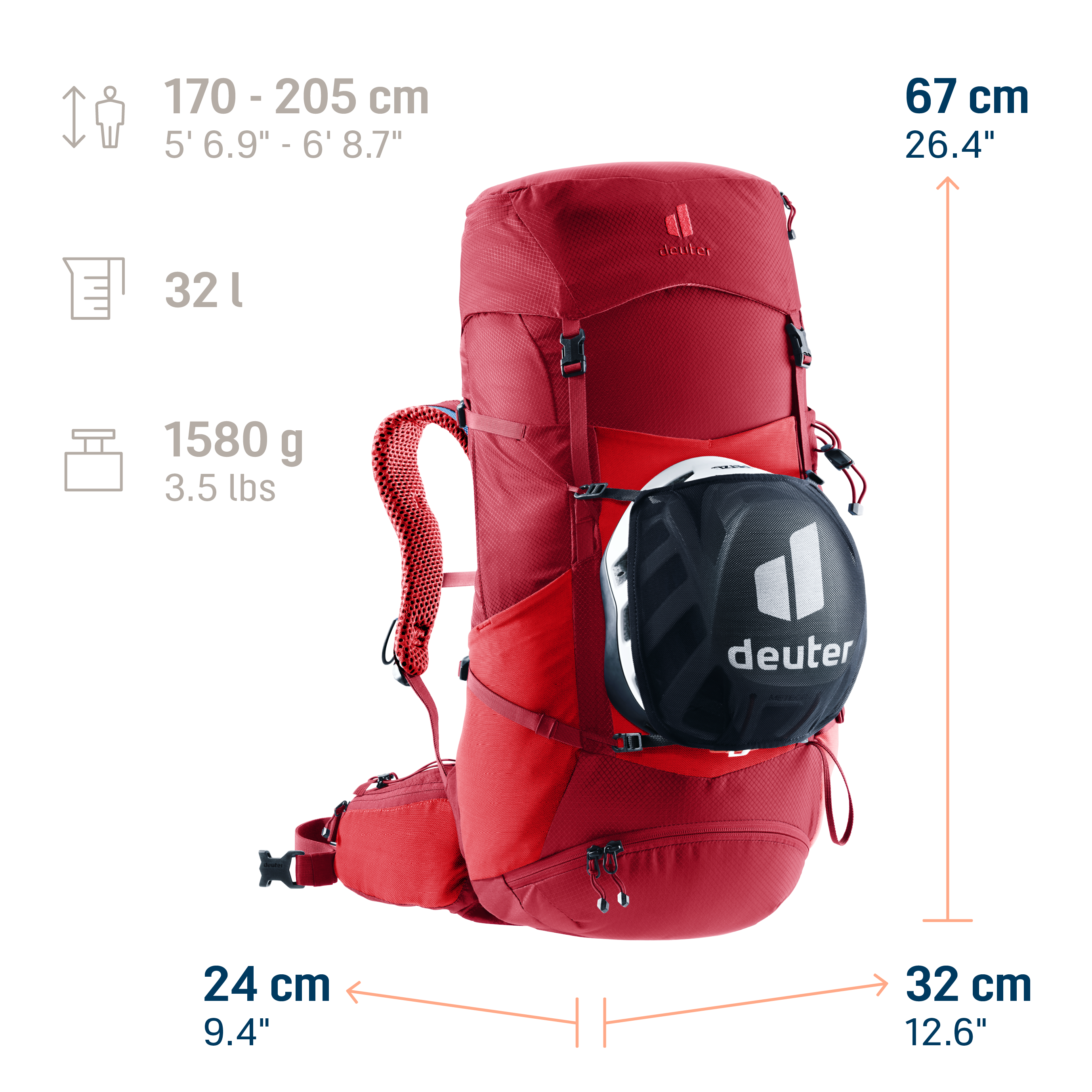 Futura Pro 32 backpack, outdoor, hydration, red, backpack